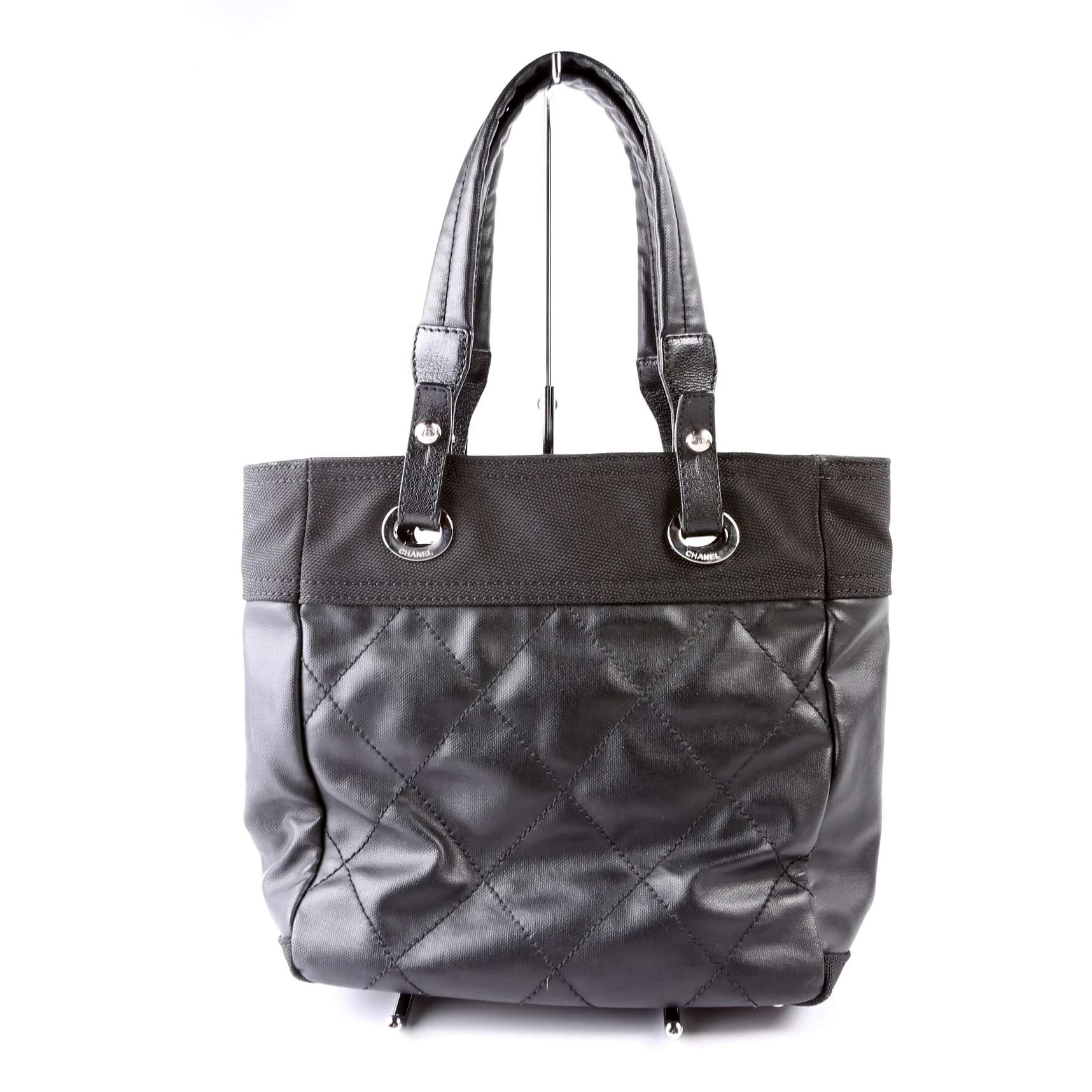 Biarritz Coated Canvas Tote Black - Image 2