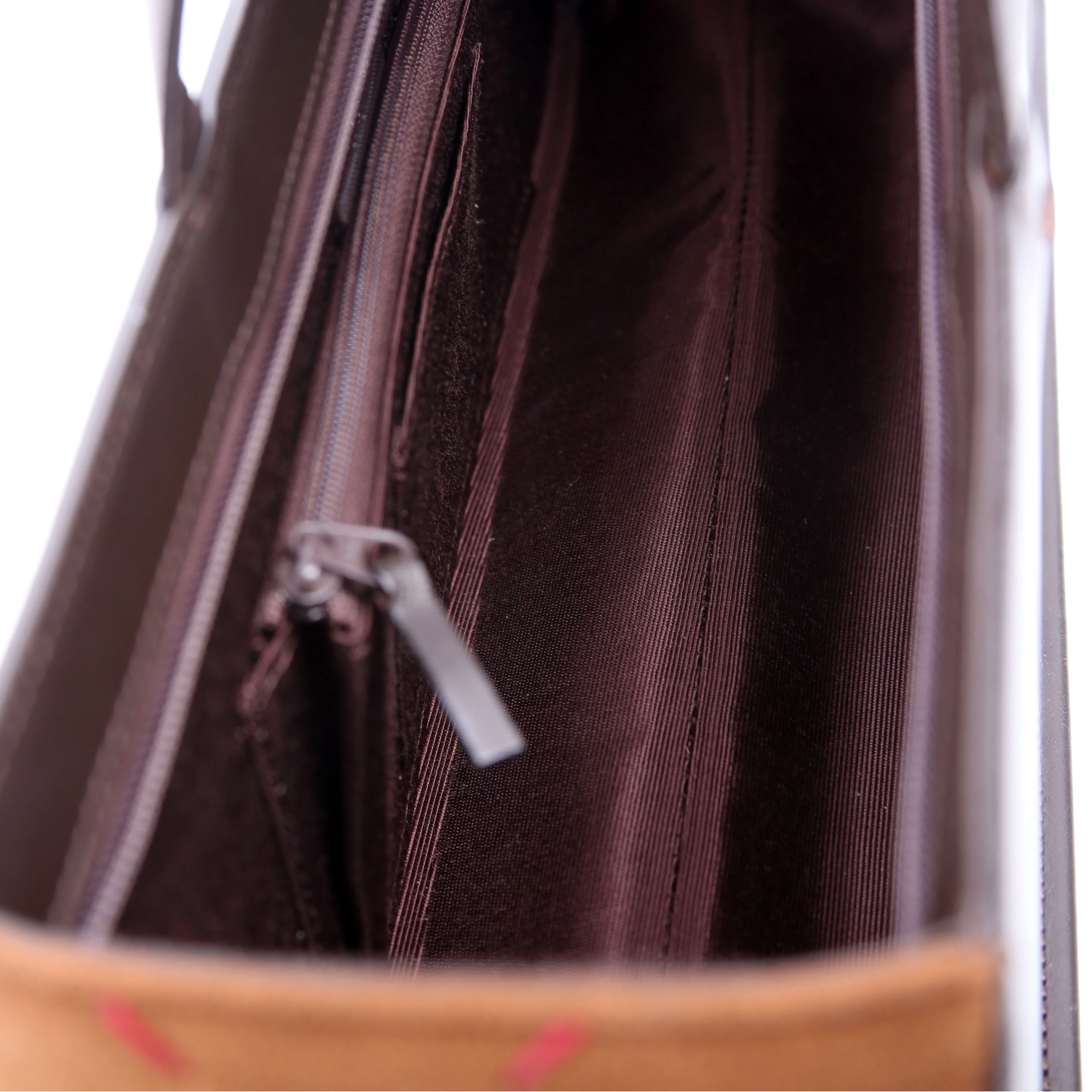 Big Stitch Zip Top Box Bag Brown - Image 16