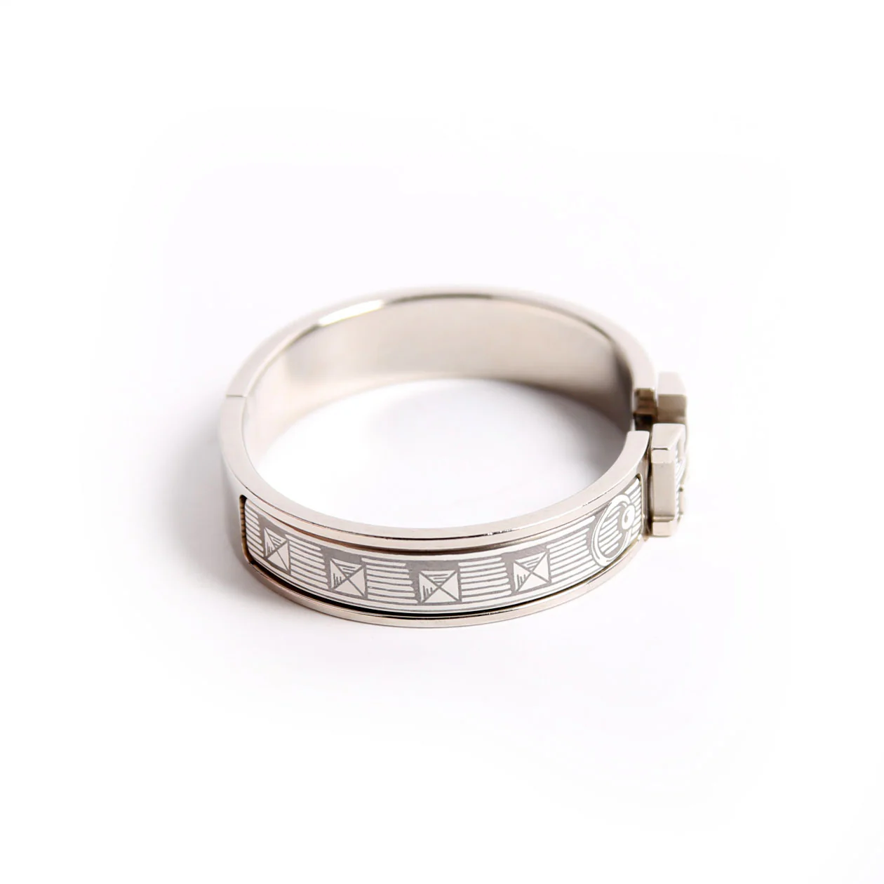 Bijoux Tromphe Clic Clac Narrow PM Bracelet Silver/White - Image 4