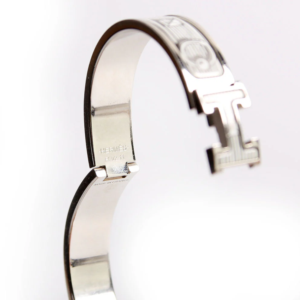 Bijoux Tromphe Clic Clac Narrow PM Bracelet Silver/White - Image 5