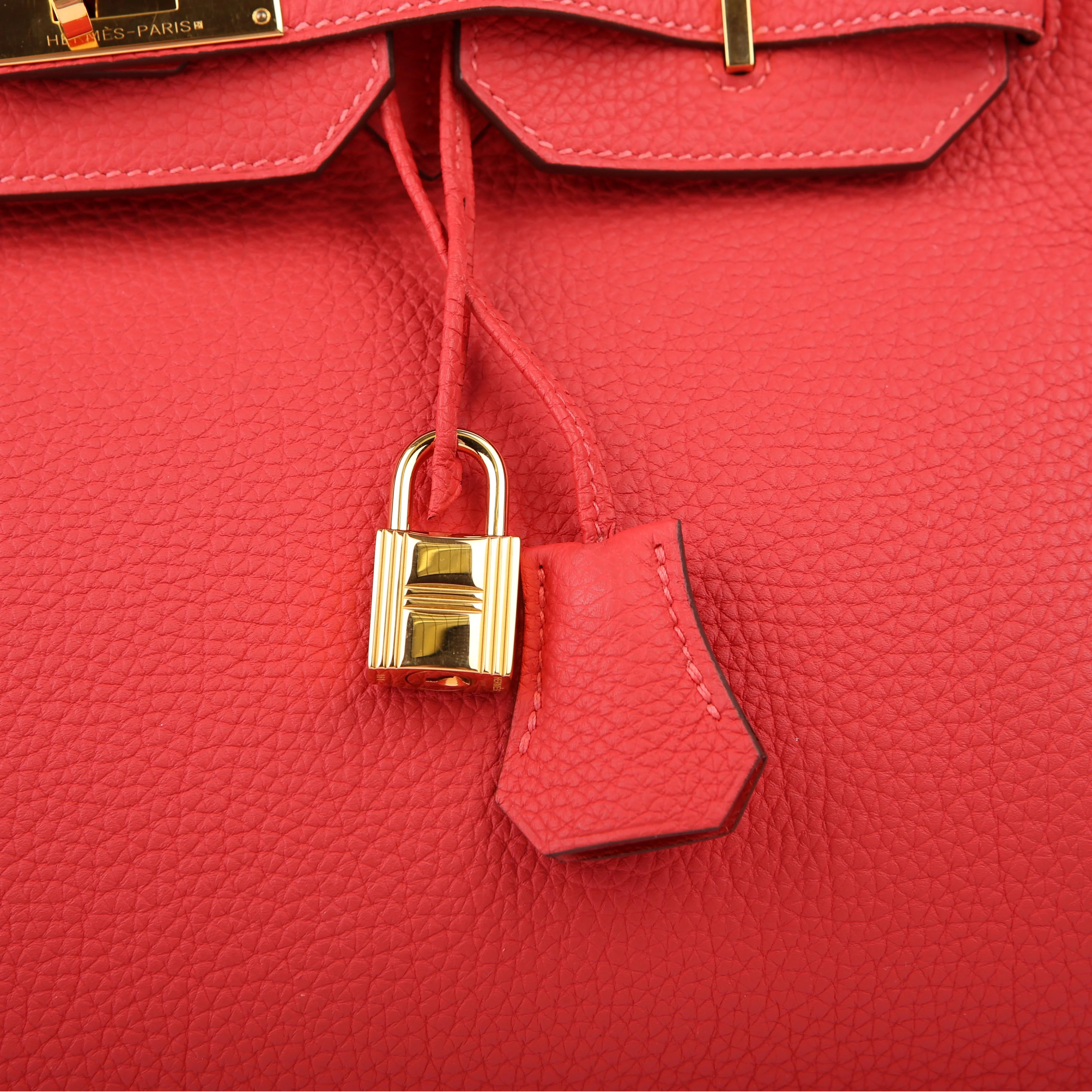 Birkin 35 Togo 2014 Rouge Pivoine - Image 11