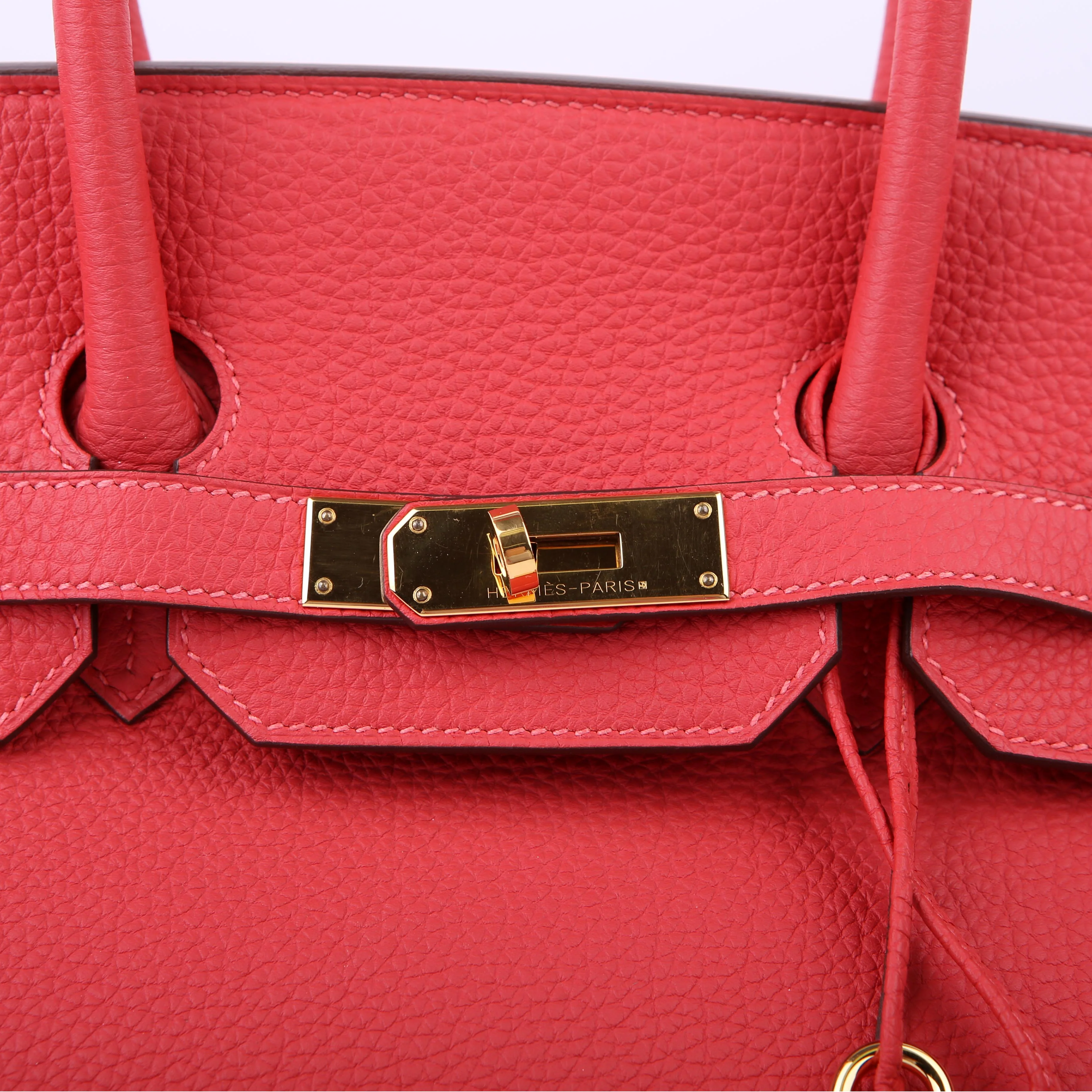 Birkin 35 Togo 2014 Rouge Pivoine - Image 12