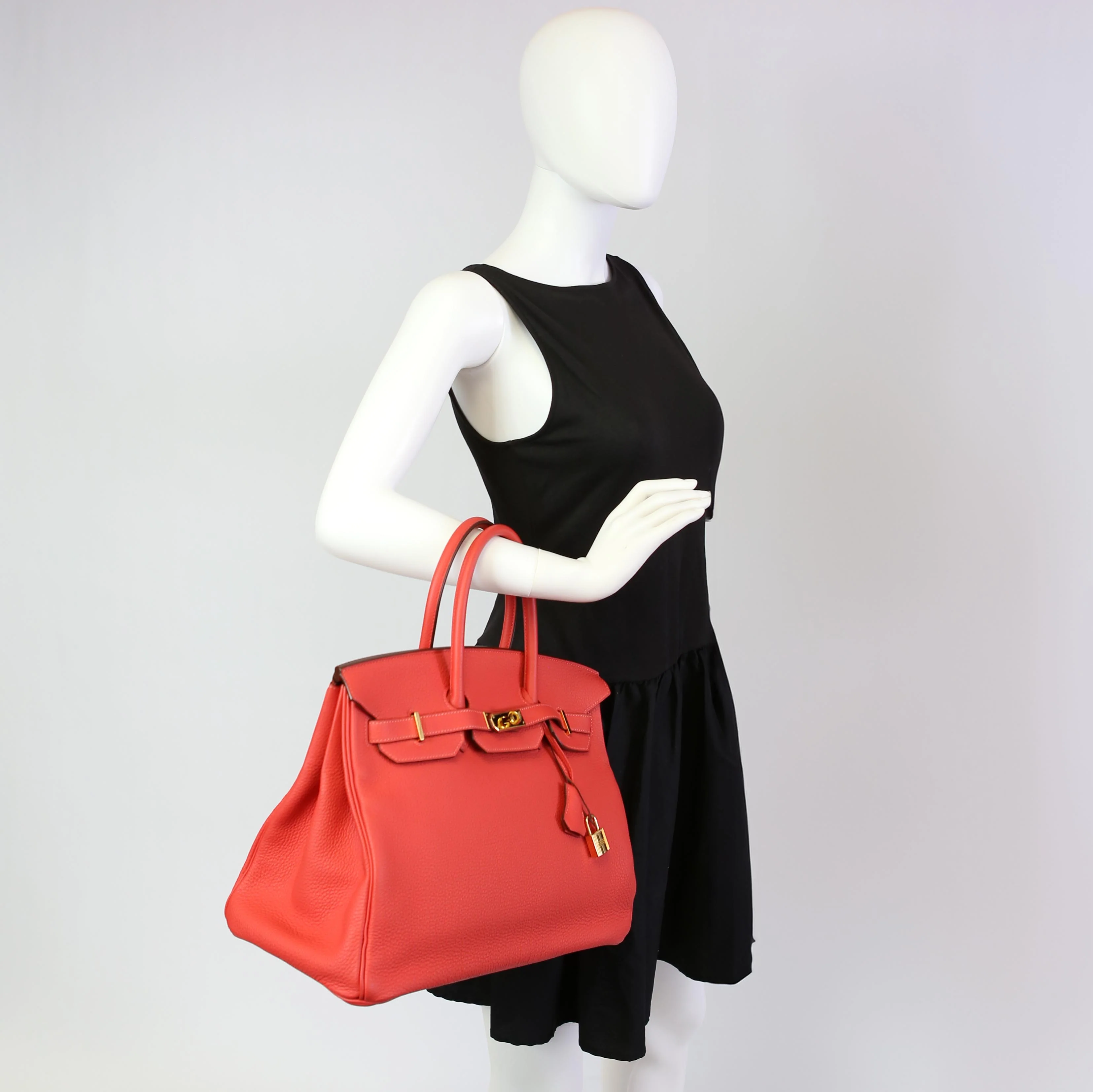 Birkin 35 Togo 2014 Rouge Pivoine - Image 17