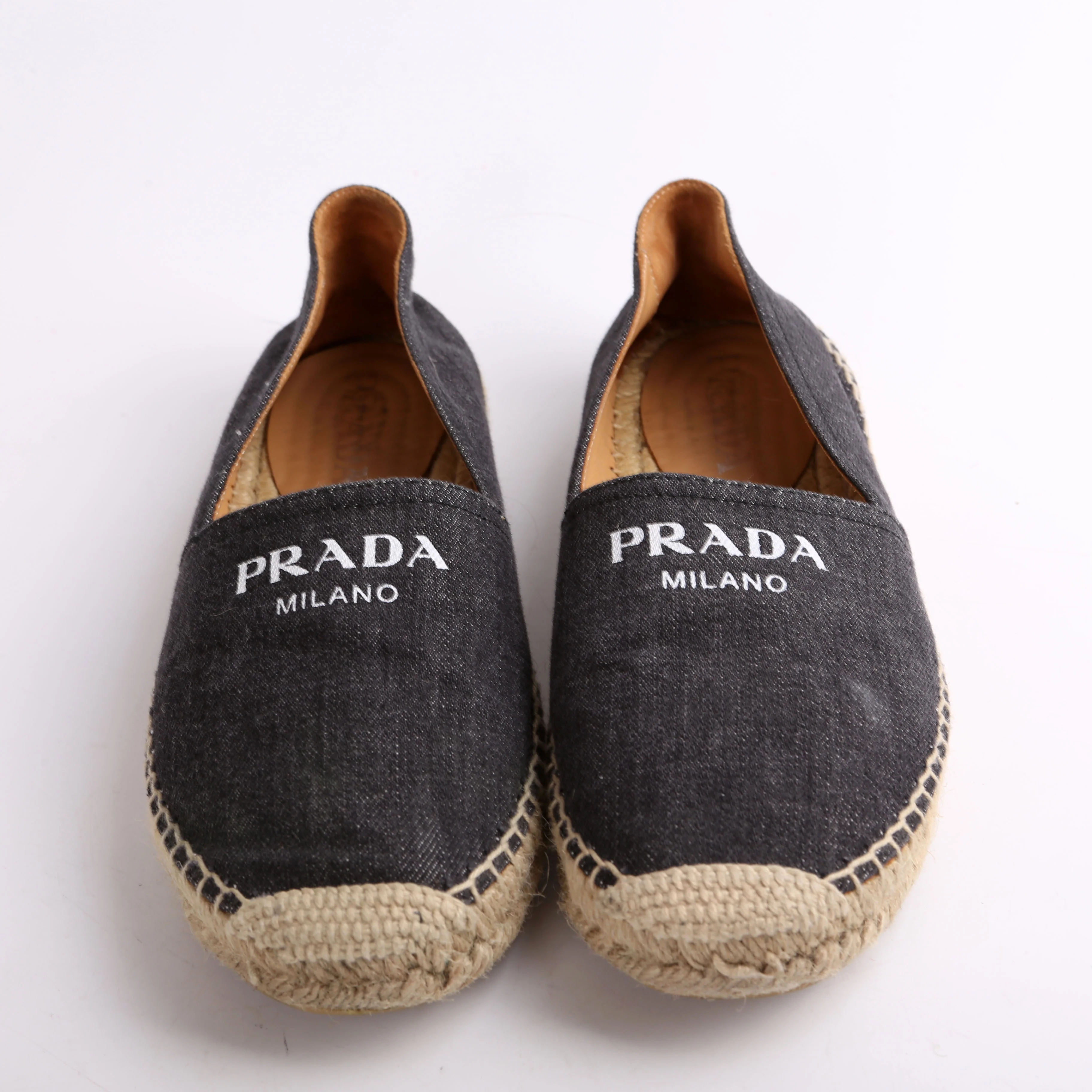 Black Denim Logo Espadrilles Size 37 - Image 3