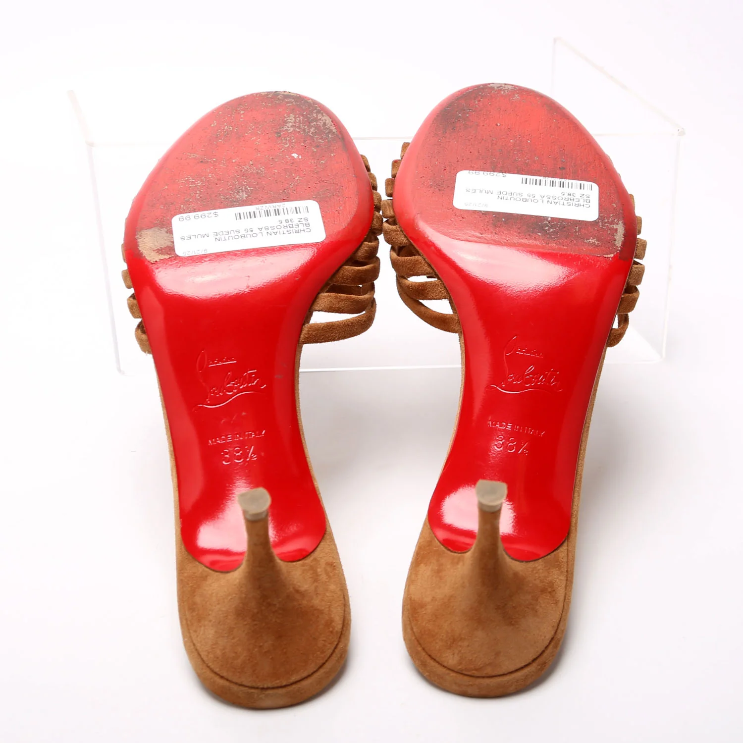 Blebrossa 55 Suede Mules Size 38.5 Brown - Image 12