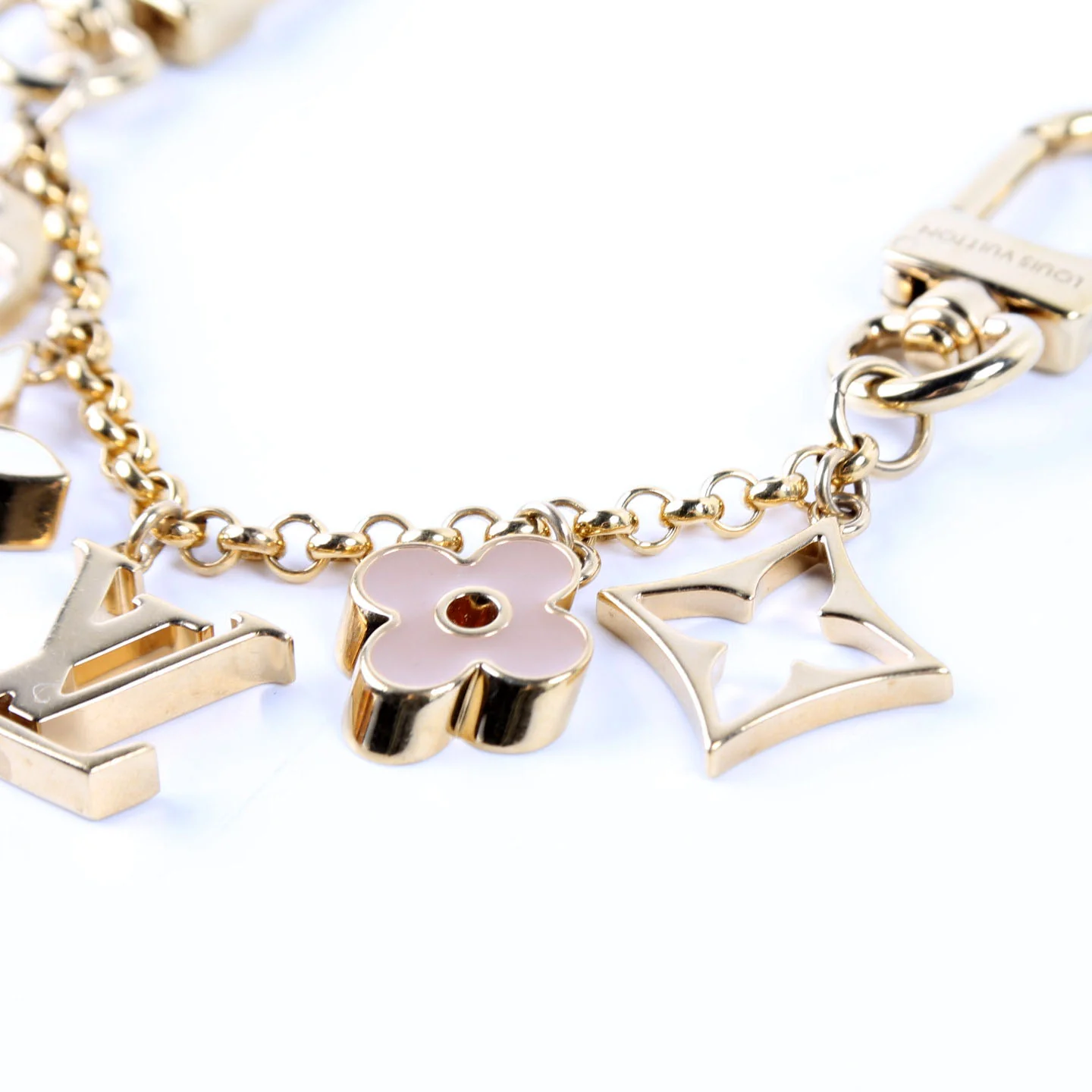 Blooming Flowers Chain Bag Charm Gold/Neutral - Image 2