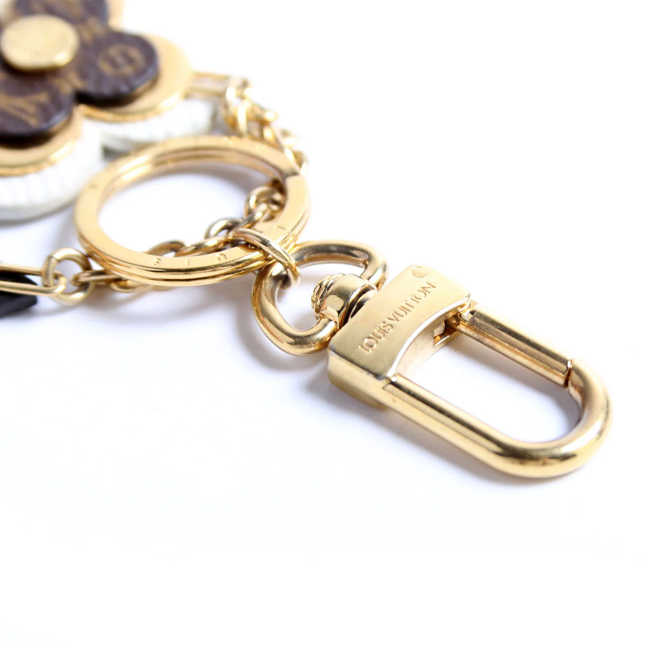 Blooming Flowers Key Ring Bag Charm Gold/Brown - Image 4