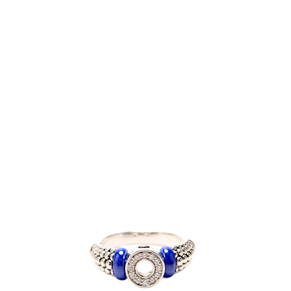 Blue Caviar Circle Diamond/Ceramic/925 Size 8