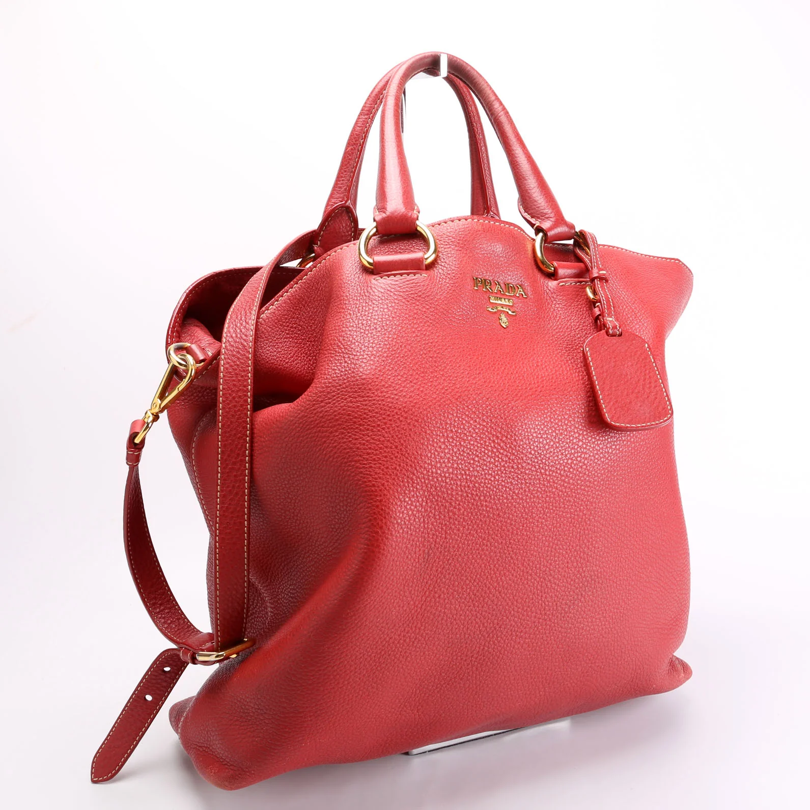 BN1713 Soft Calf Large Shopping Tote Red - Image 2