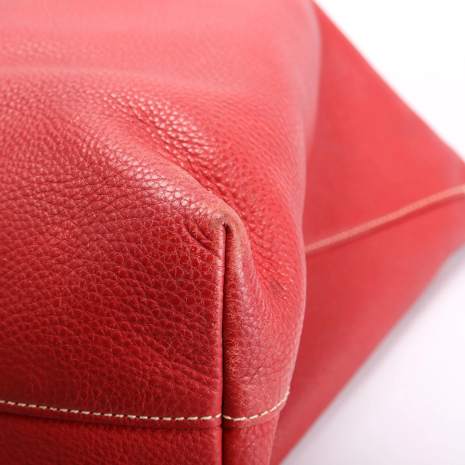 BN1713 Soft Calf Large Shopping Tote Red - Image 7