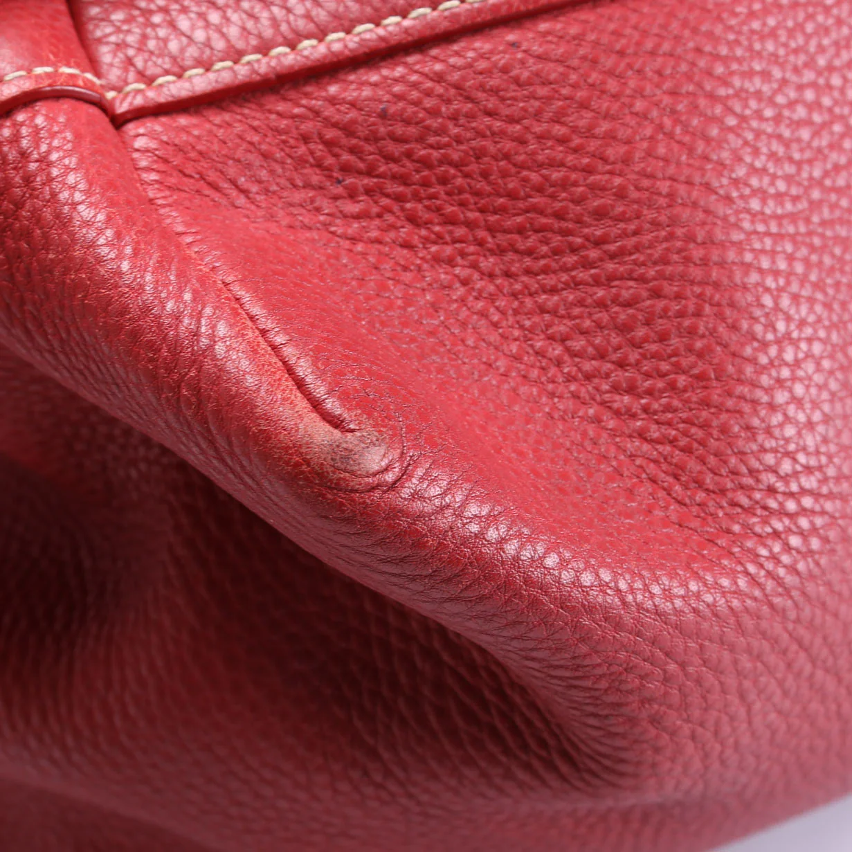 BN1713 Soft Calf Large Shopping Tote Red - Image 9
