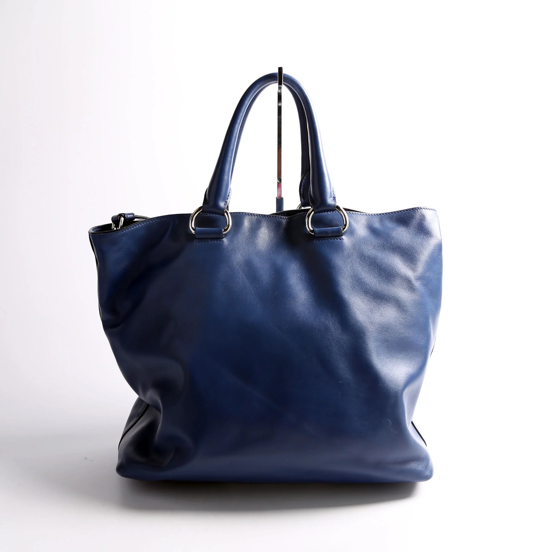 BN1713 Soft Calf Shopping Tote Blue - Image 2