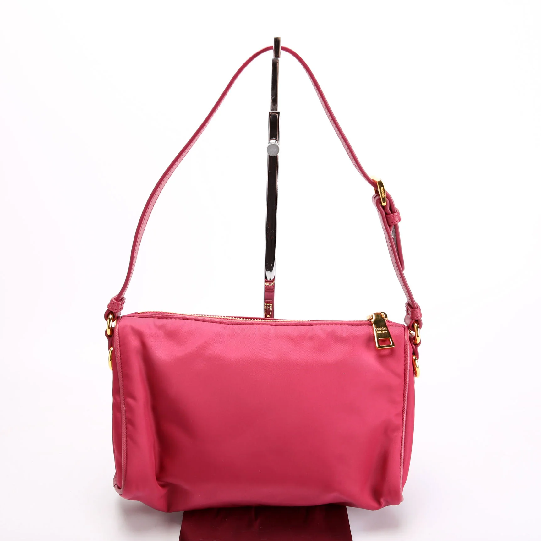 BN1834 Tessuto Nylon Shoulder Bag Pink - Image 3