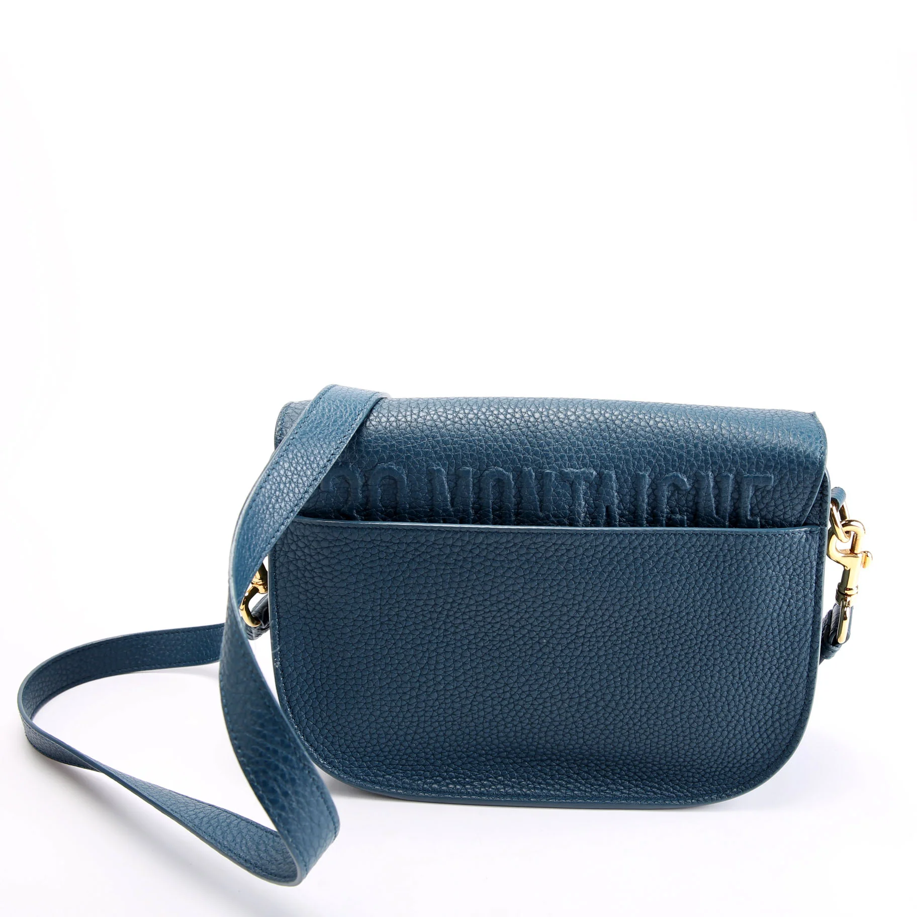 Bobby Bag Medium Grain Leather Blue/Gold - Image 3