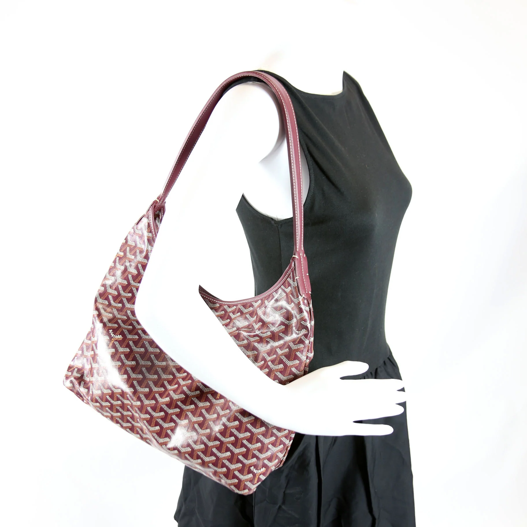 Boheme Hobo Goyardine Burgundy - Image 11
