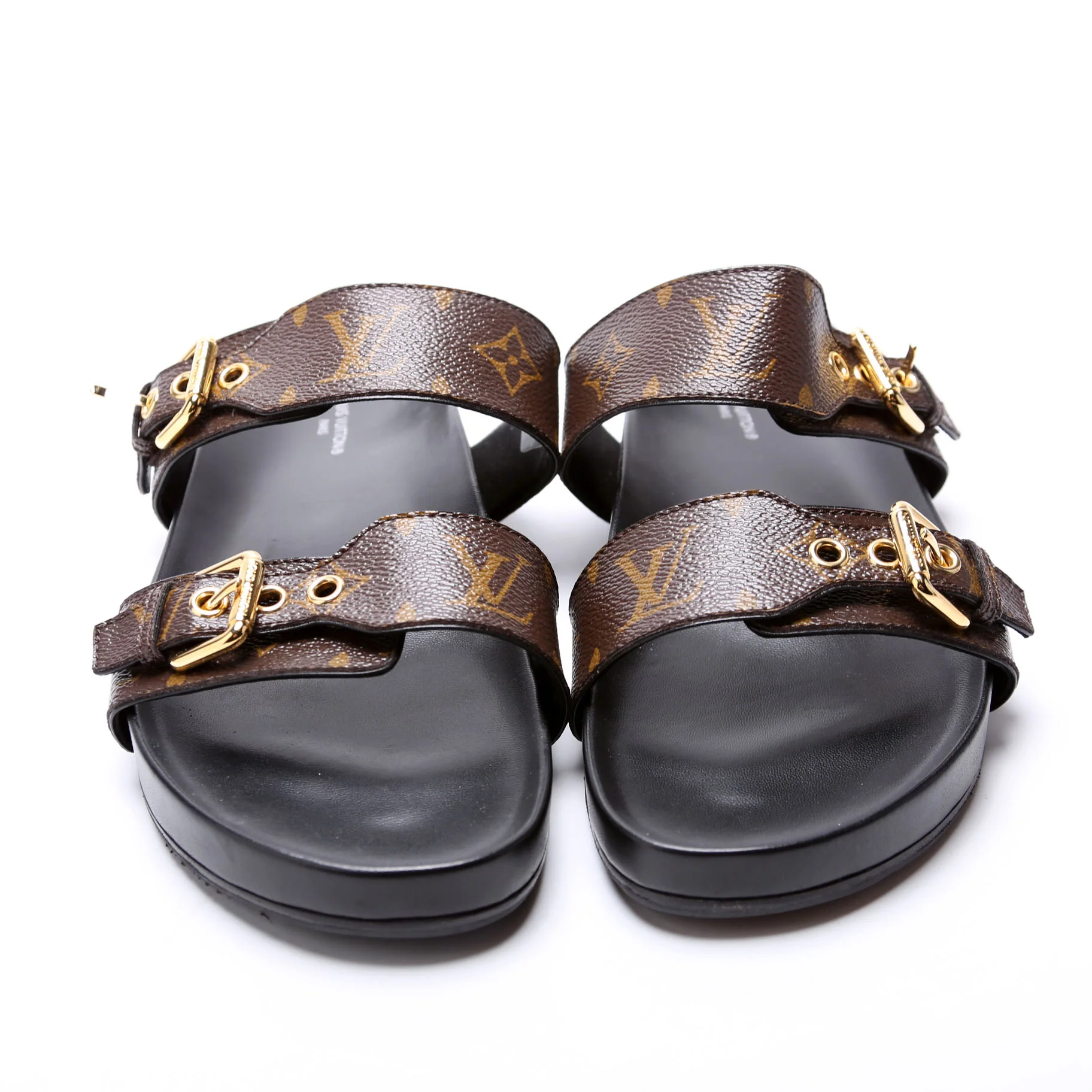 Bom Dia Flat Mules Monogram Size 41 Brown - Image 2