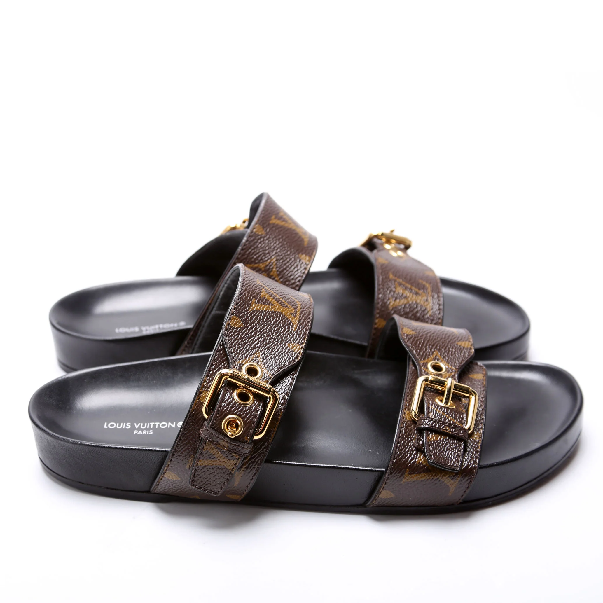 Bom Dia Flat Mules Monogram Size 41 Brown - Image 3