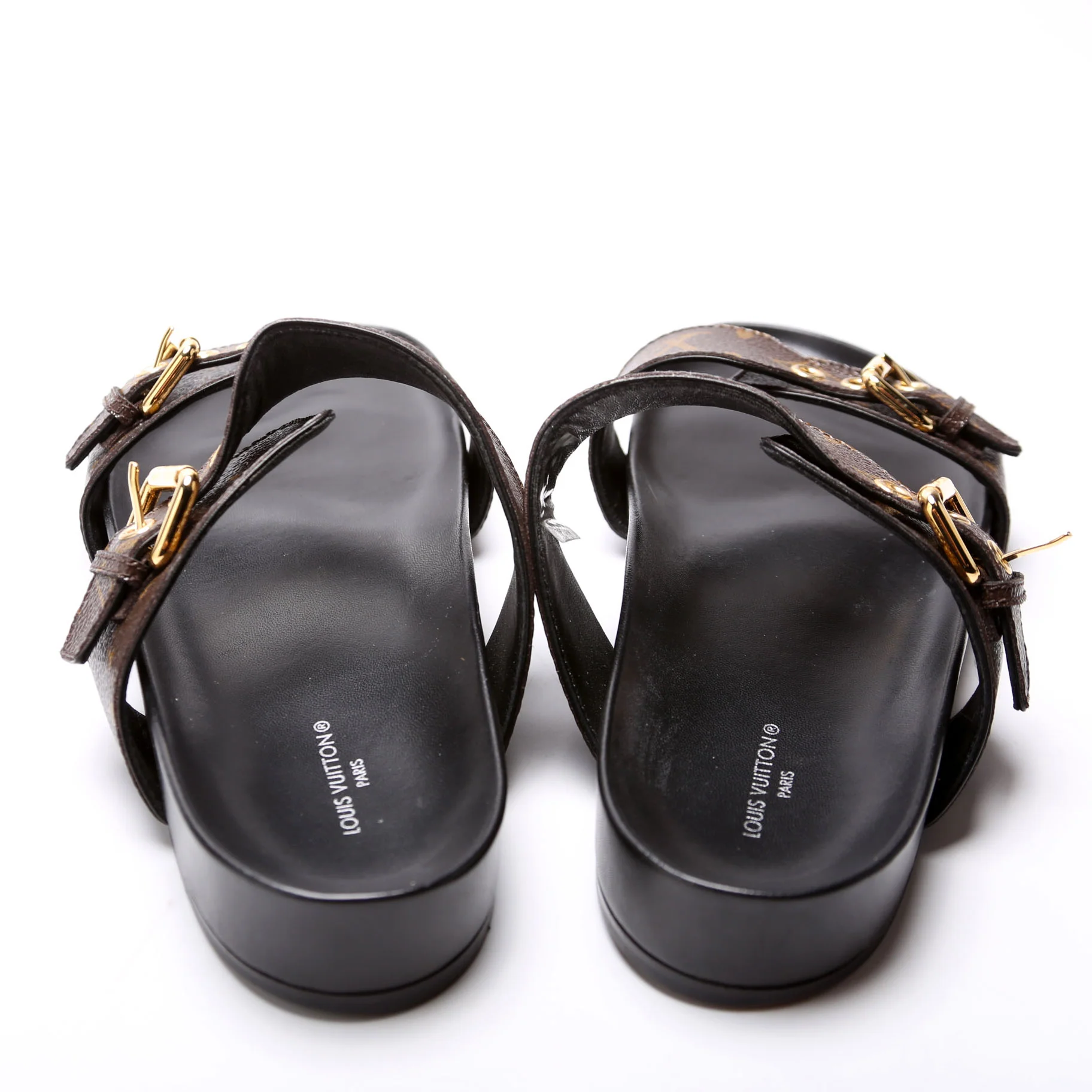 Bom Dia Flat Mules Monogram Size 41 Brown - Image 4