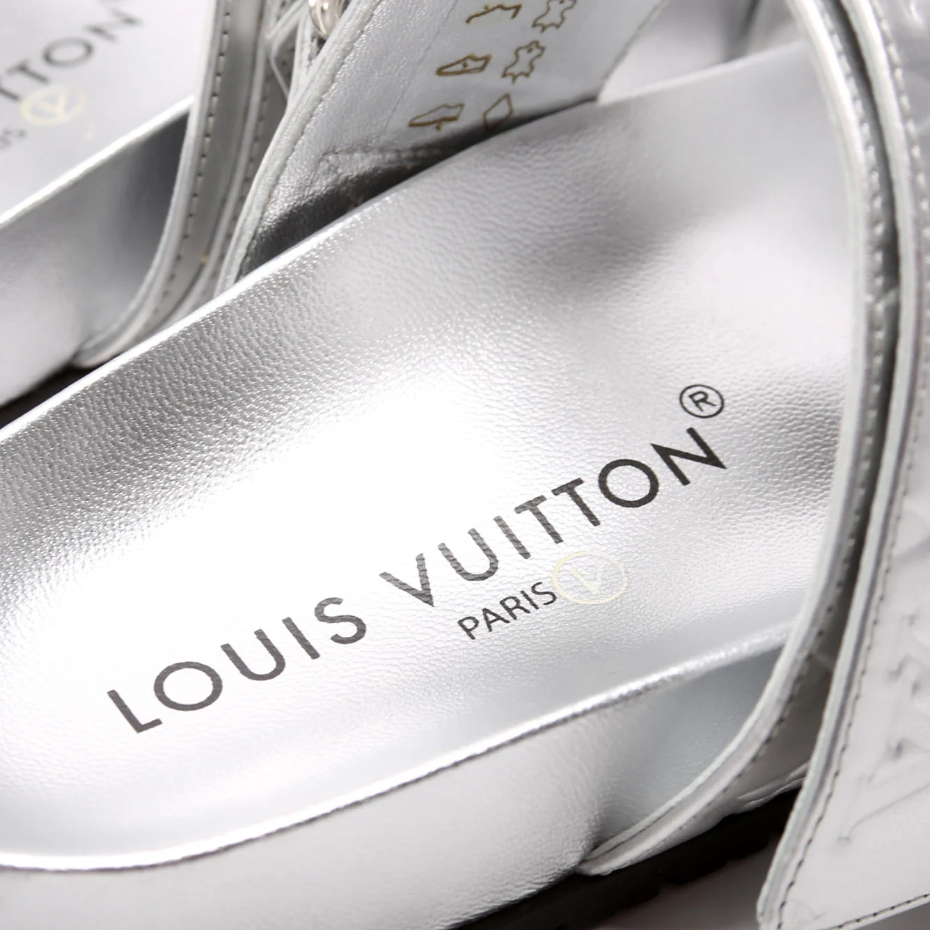 Bom Dia Metallic Leather Sandals Size 39 Silver - Image 5