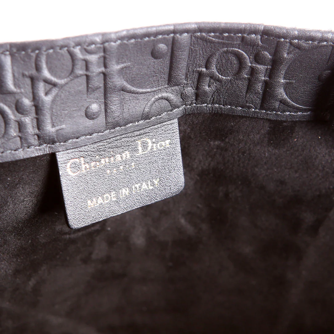 Book Tote Large Calfskin Embossed Black - Image 13