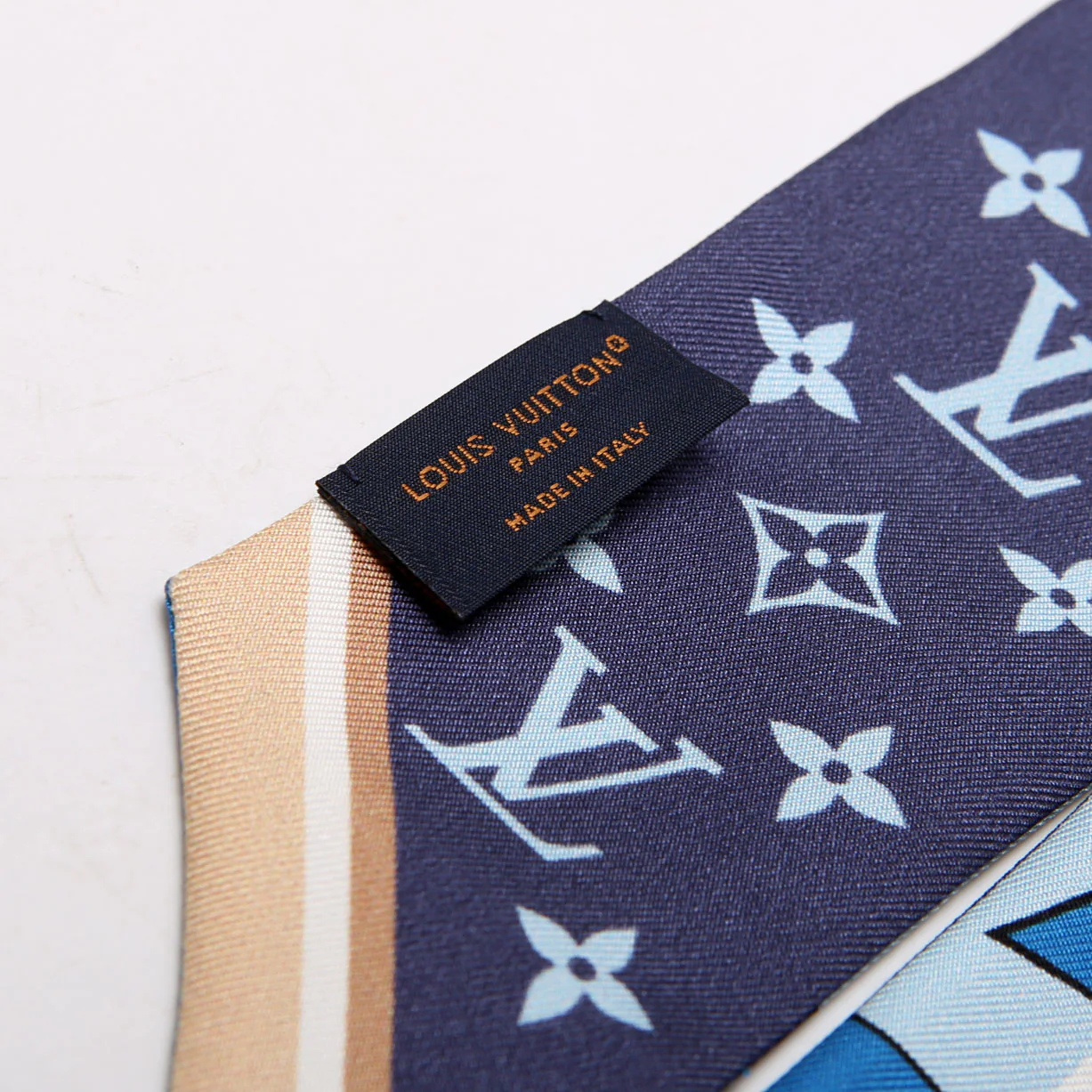 Bow BB Bandeau Silk Scarf Blue - Image 5