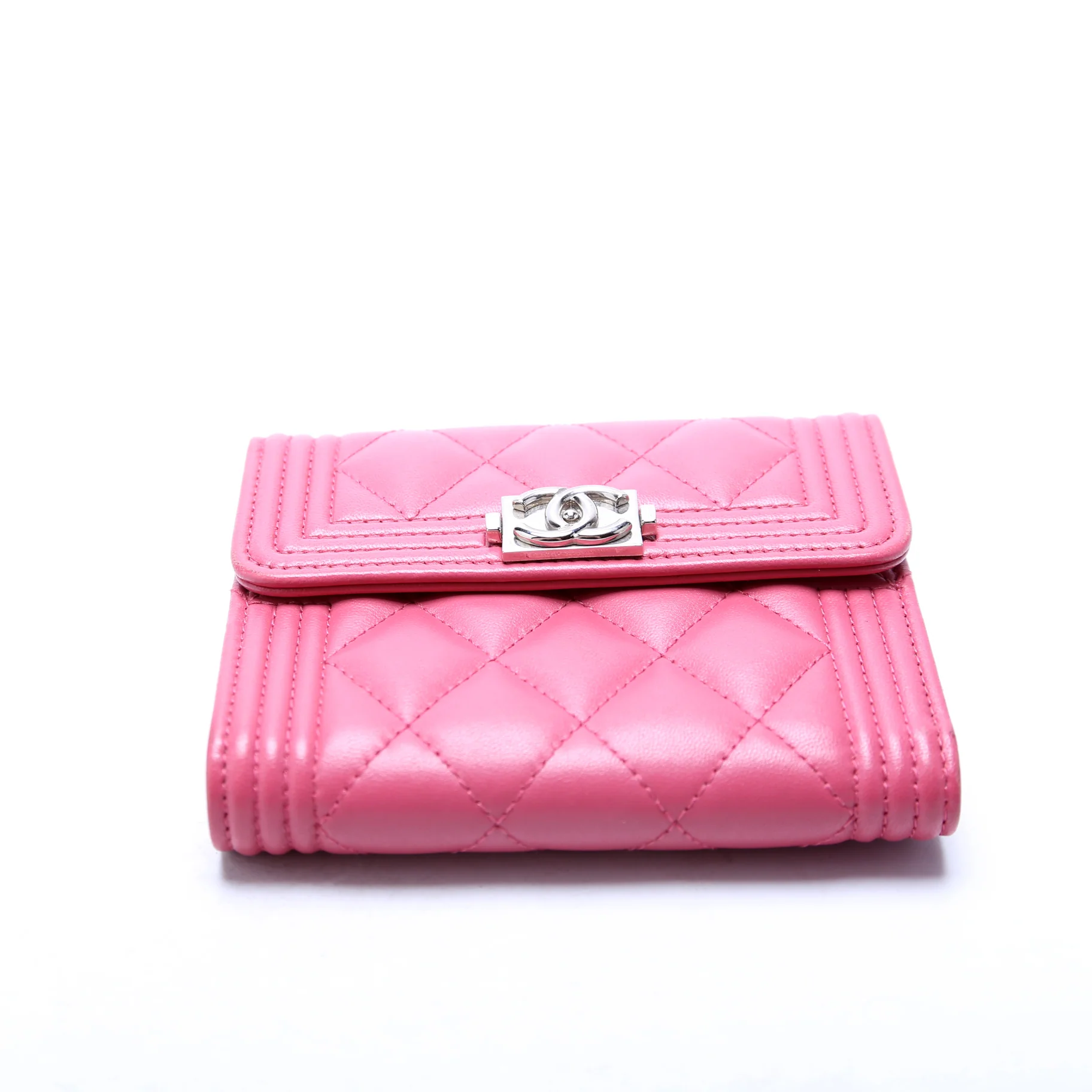Boy Compact Wallet Lambskin 24M Pink - Image 4