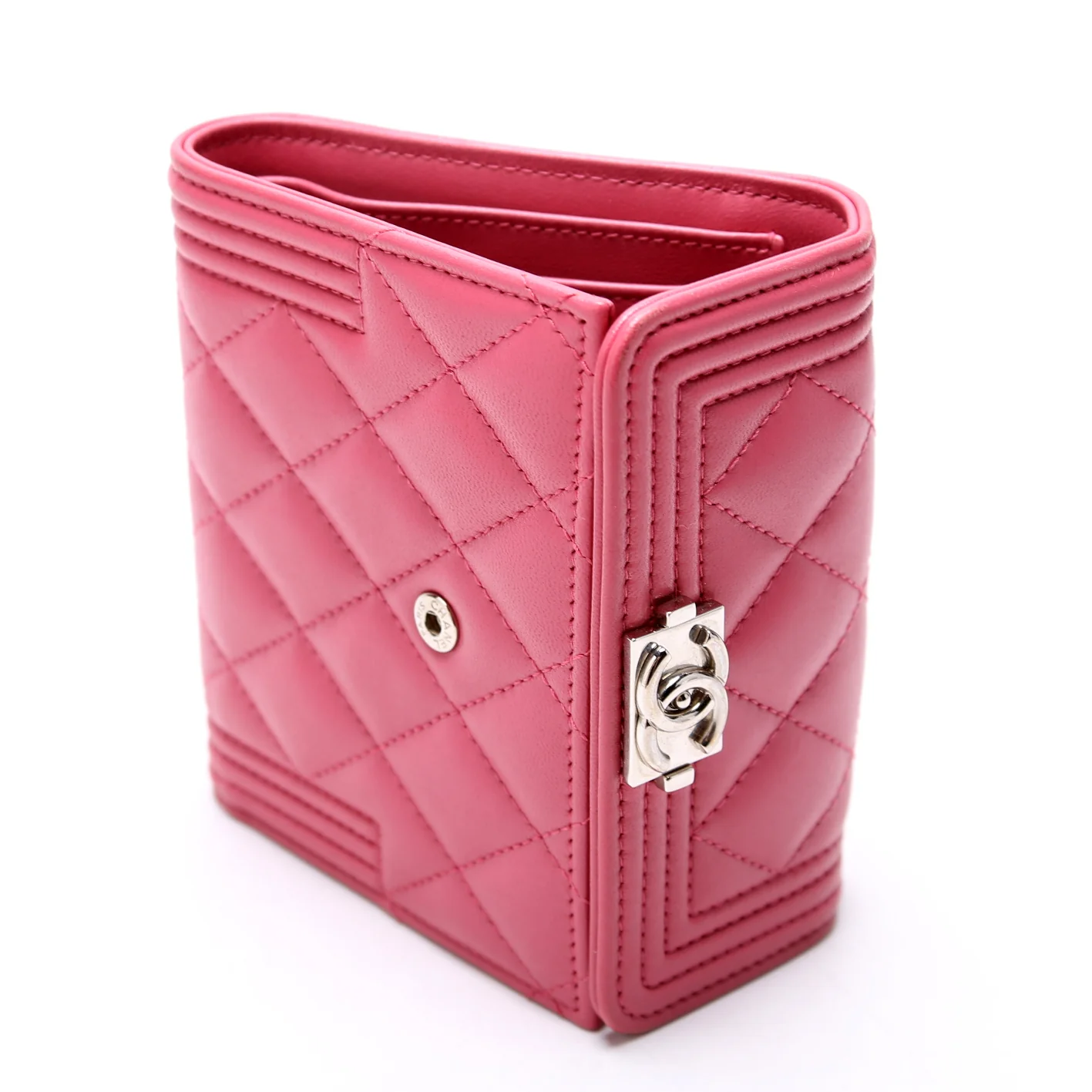 Boy Compact Wallet Lambskin 24M Pink - Image 6