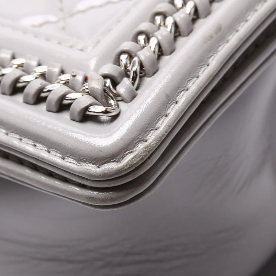 Boy Flap Medium Chain Around Quilted Lambskin 30M Grey - Image 6
