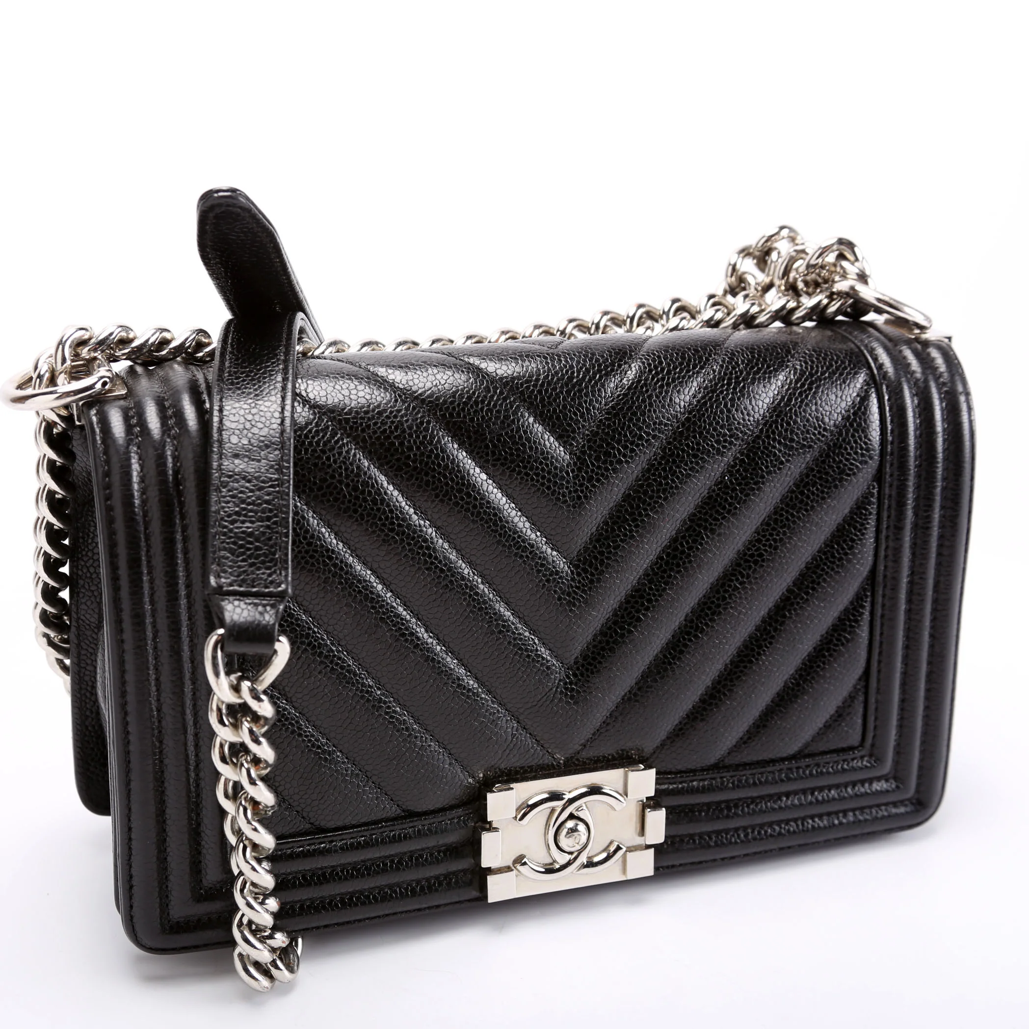 Boy Flap Medium Chevron Caviar 29M Black - Image 2