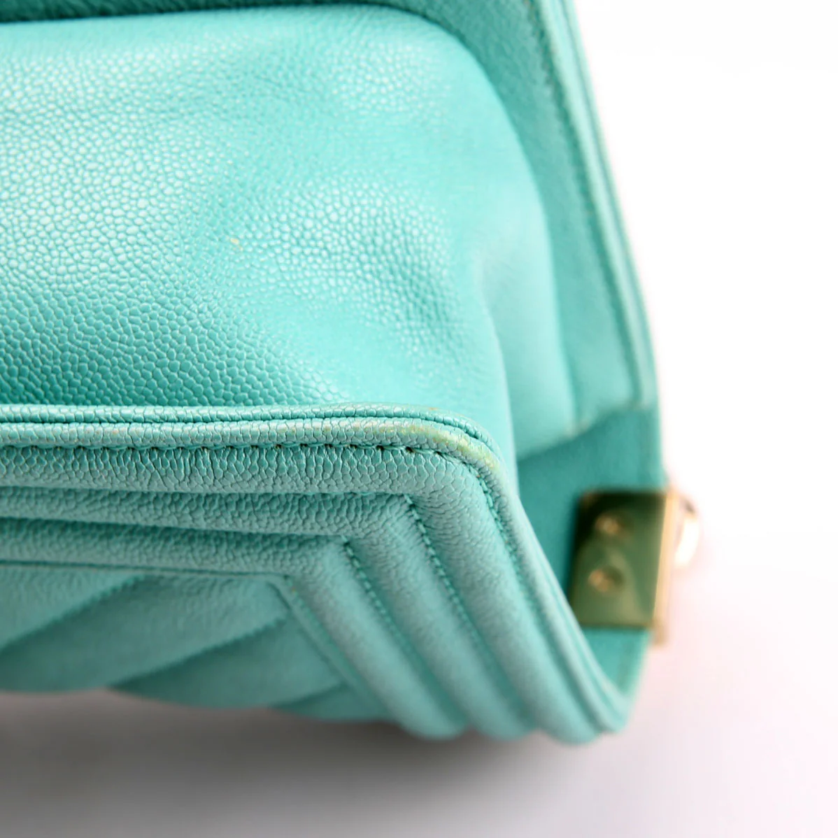 Boy Flap Small Chevron Caviar 27M Teal - Image 8