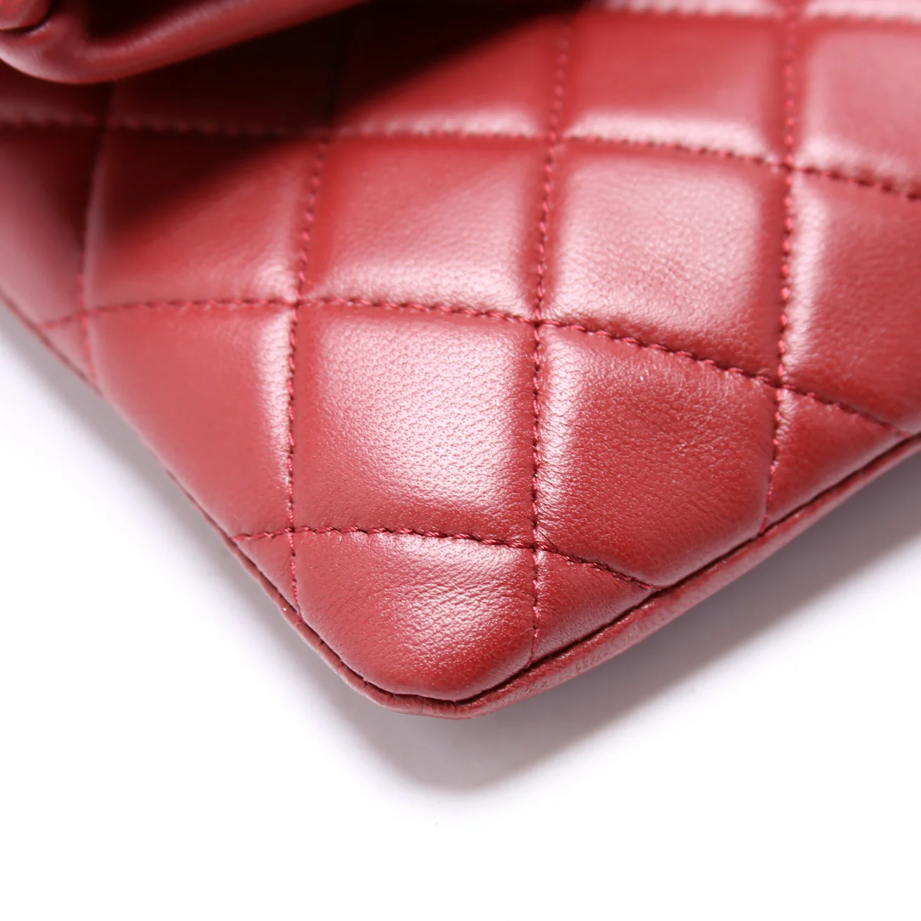 Boy Foldover Cosmetic Bag Lambskin 21M Maroon - Image 5