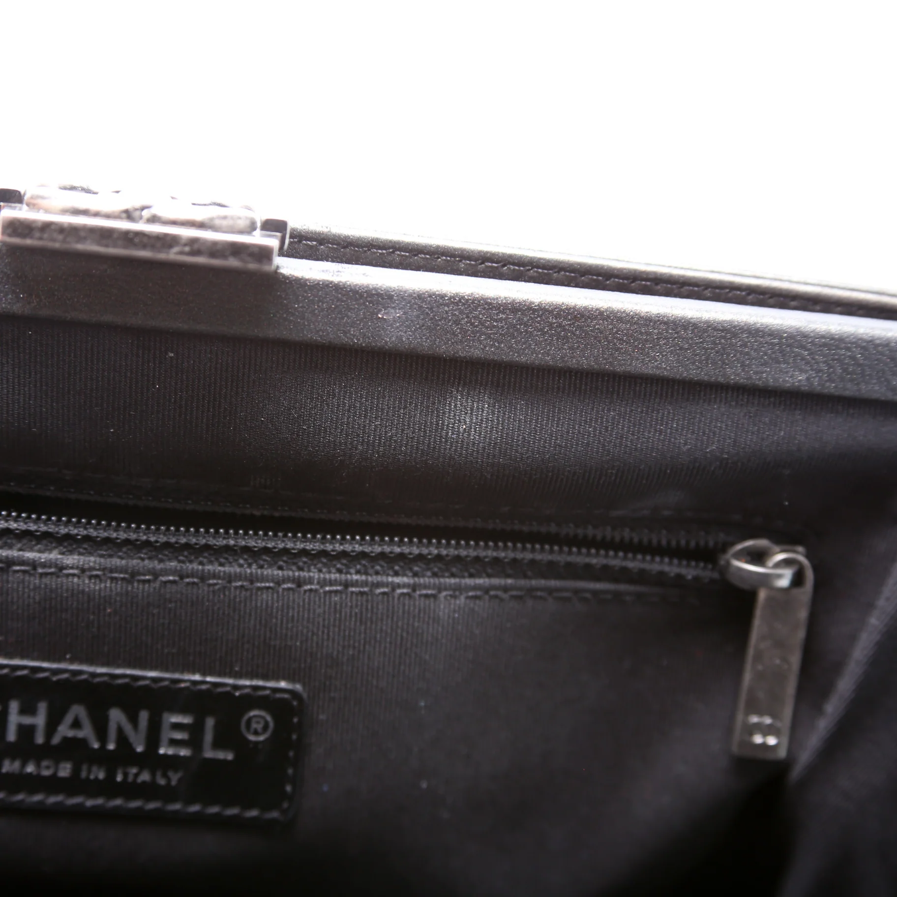 Boy Frame Clutch Metallic Lambskin 24M Grey - Image 7