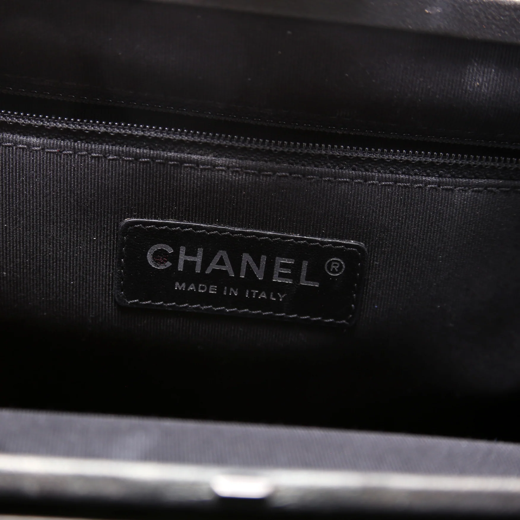 Boy Frame Clutch Metallic Lambskin 24M Grey - Image 8