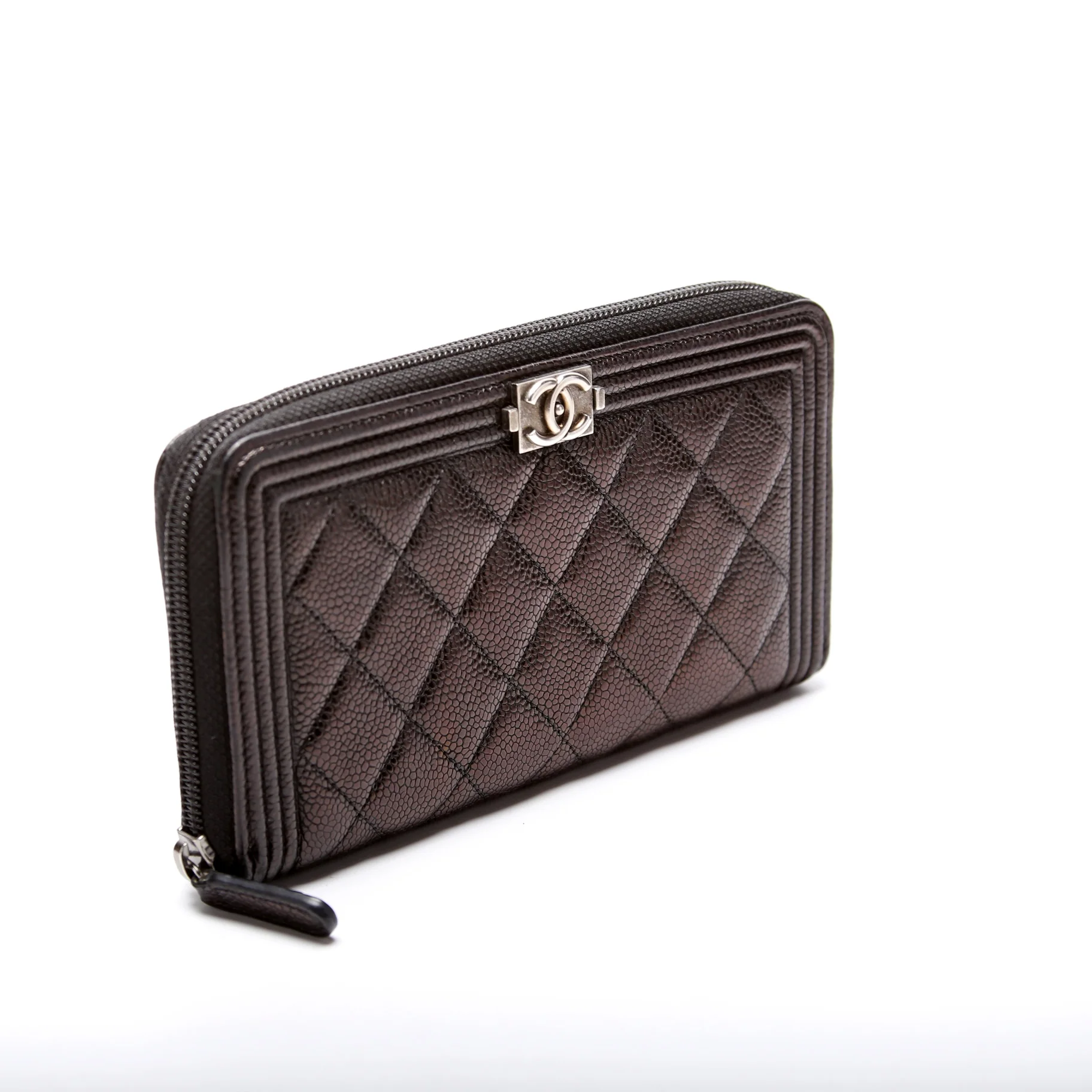 Boy Wallet Zip Around Quilted Caviar 20M - Image 2