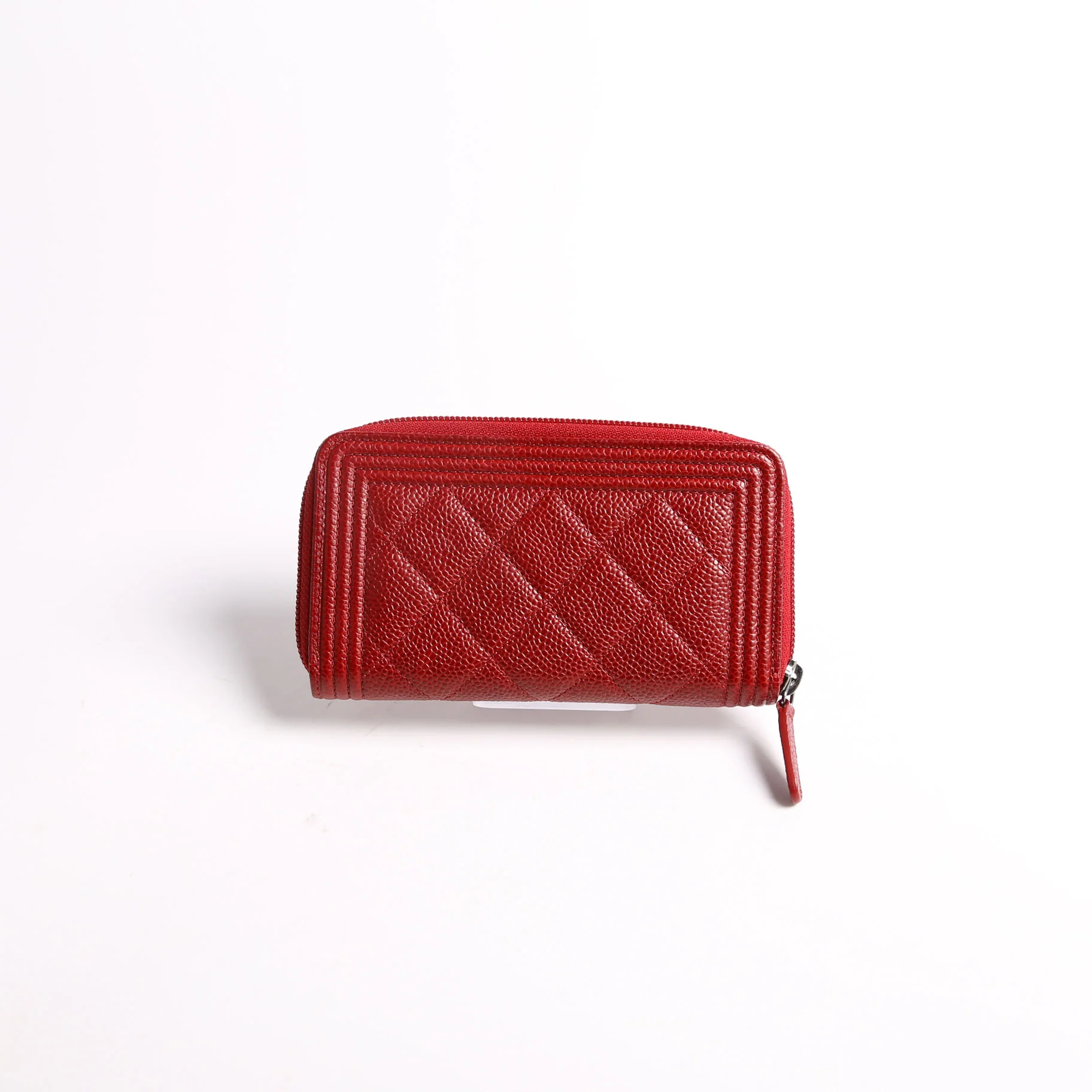 Boy Wallet Zip Around Small Quilted Caviar 20M Red - Image 2