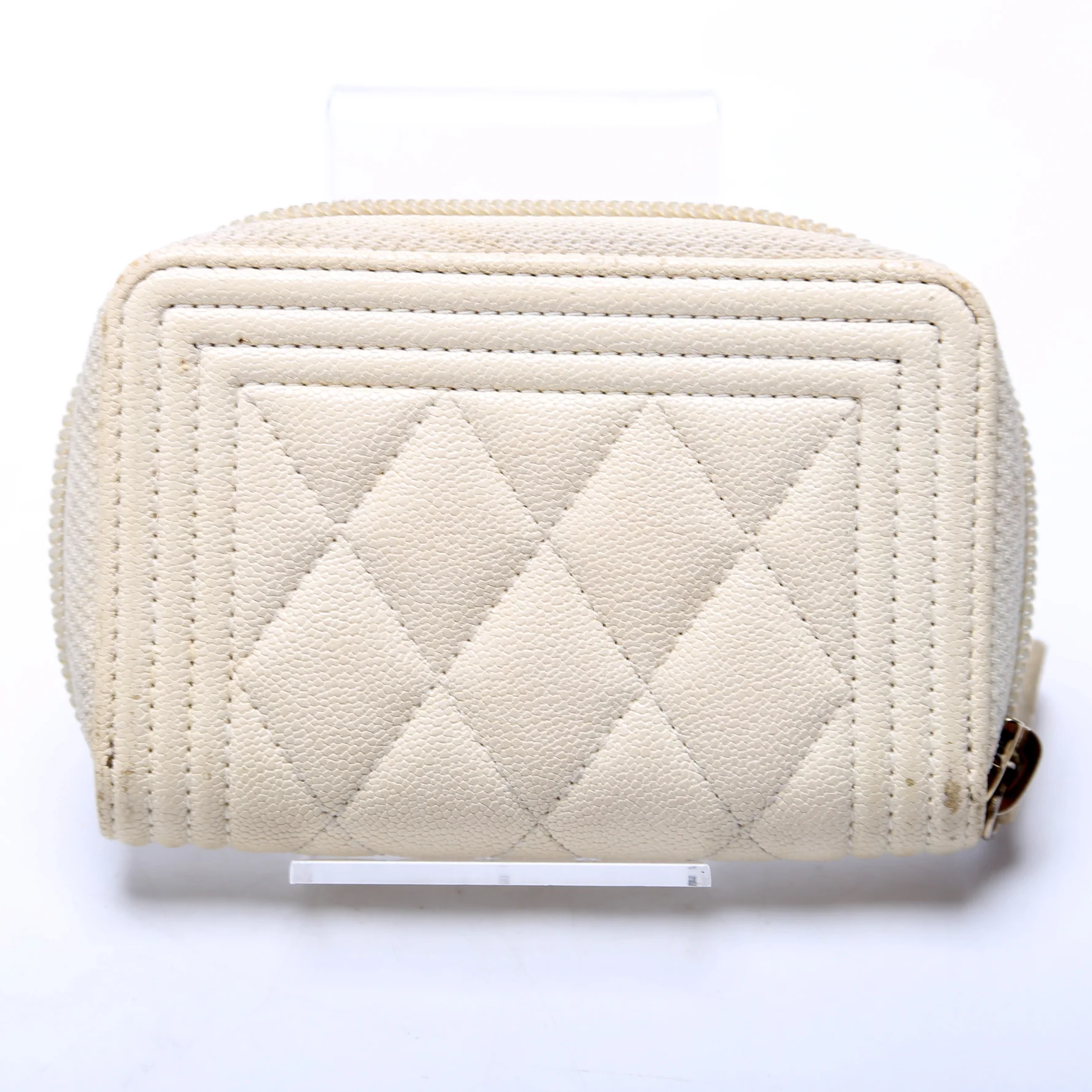 Boy Zip Around Coin Purse Caviar Chevron 26M - Image 3