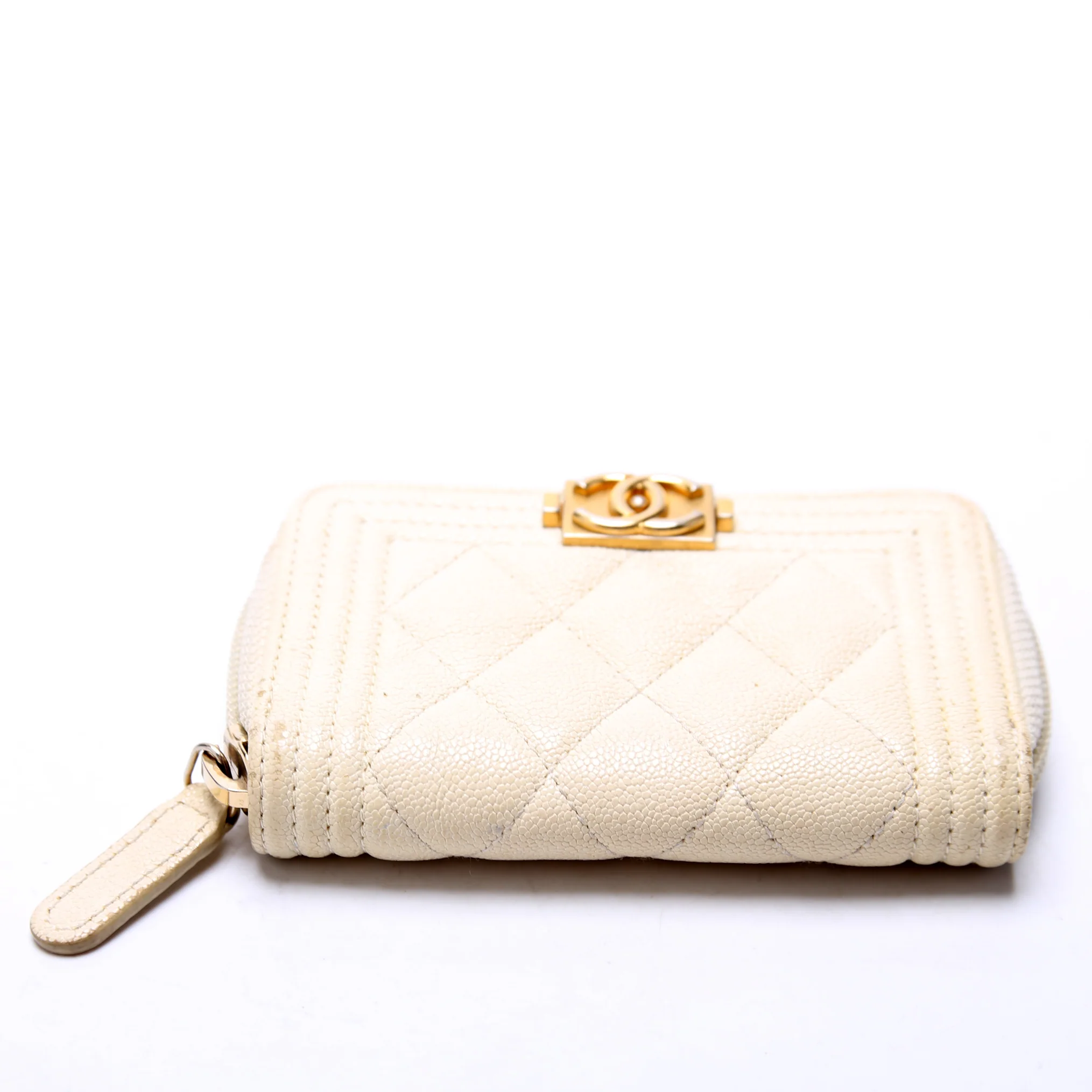 Boy Zip Around Coin Purse Caviar Chevron 26M - Image 4