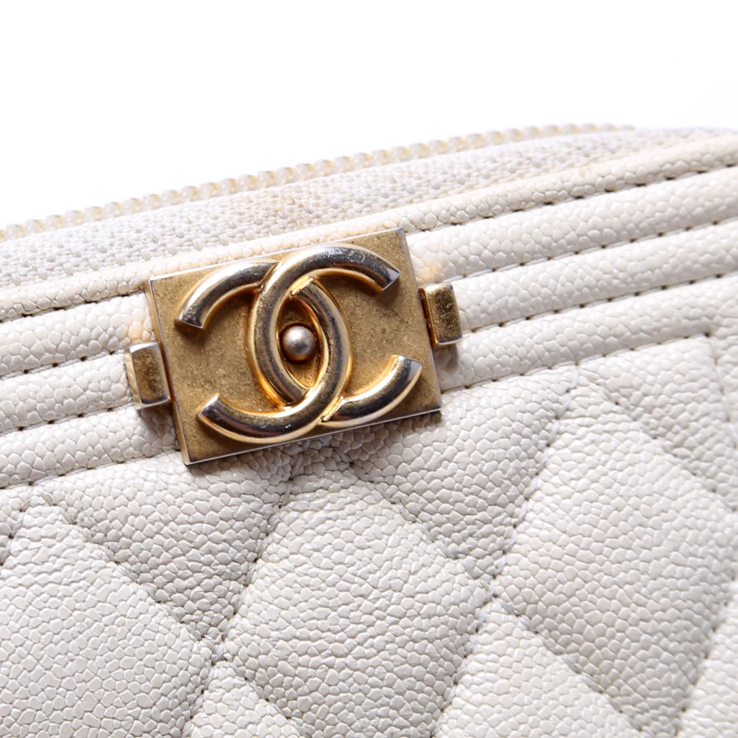 Boy Zip Around Coin Purse Caviar Chevron 26M - Image 8