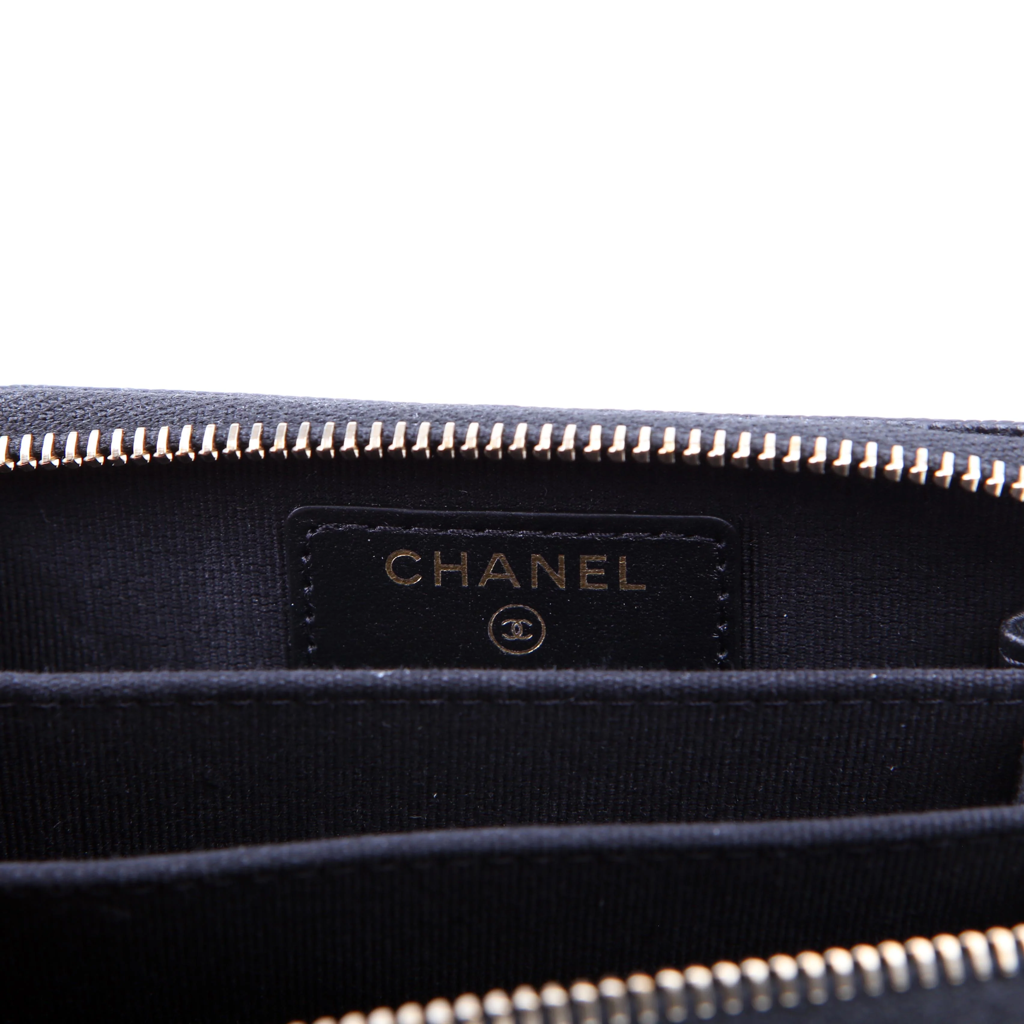 Boy Zip Around Coin Purse Quilted Caviar RFID Black/Gold - Image 8