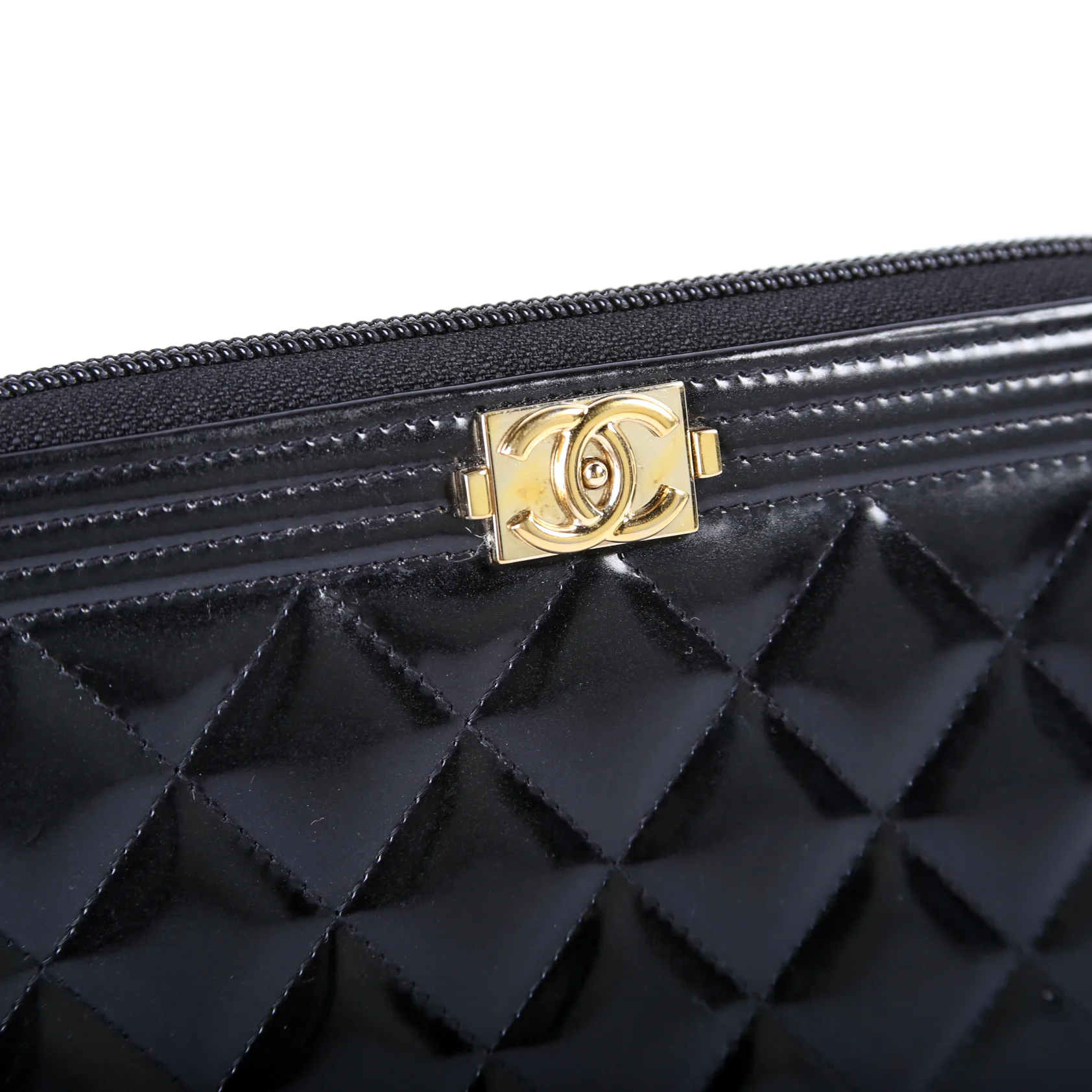 Boy Zip Around Wallet Quilted Patent 22M - Image 8