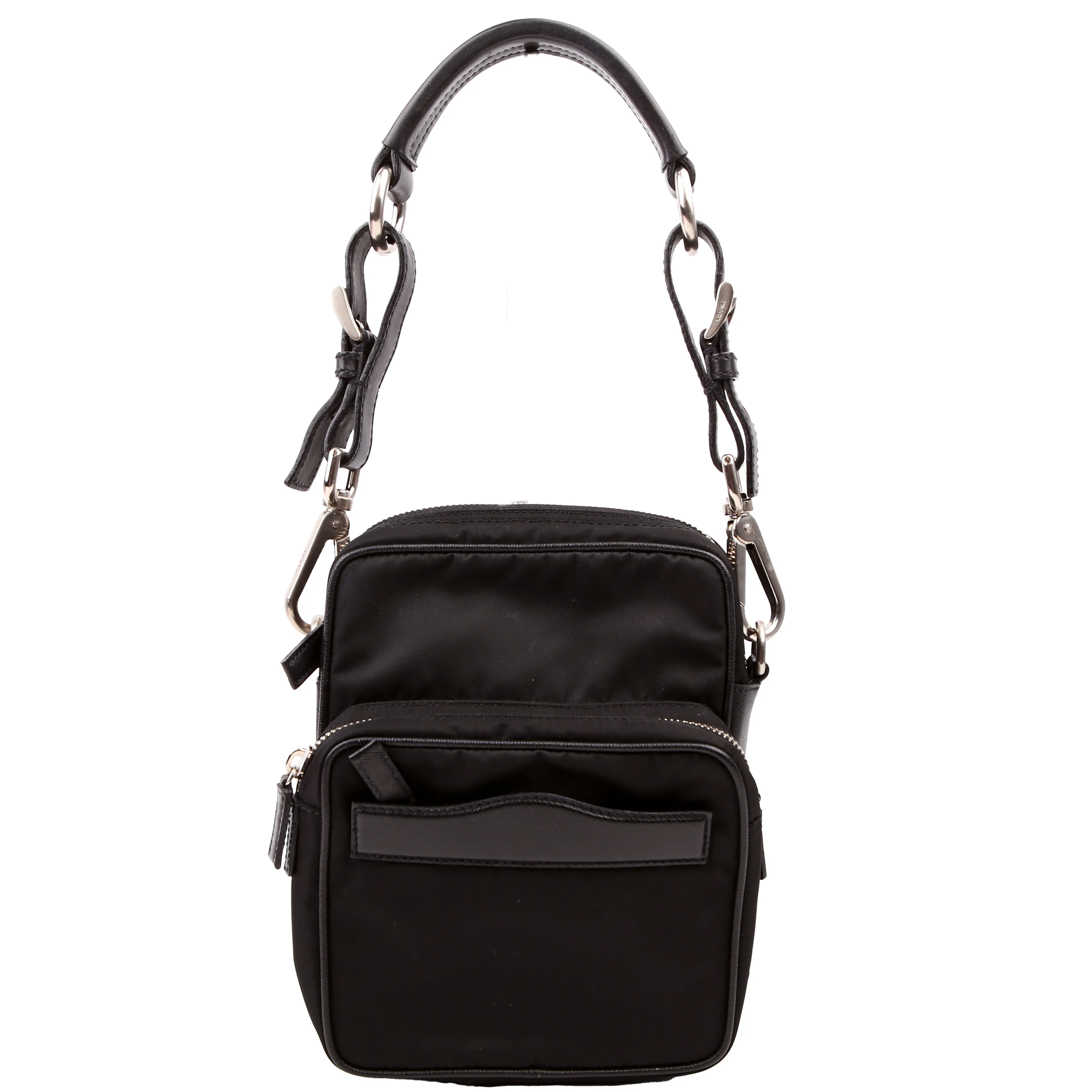 BR2159 Nylon Semitracolla Shoulder Bag Black