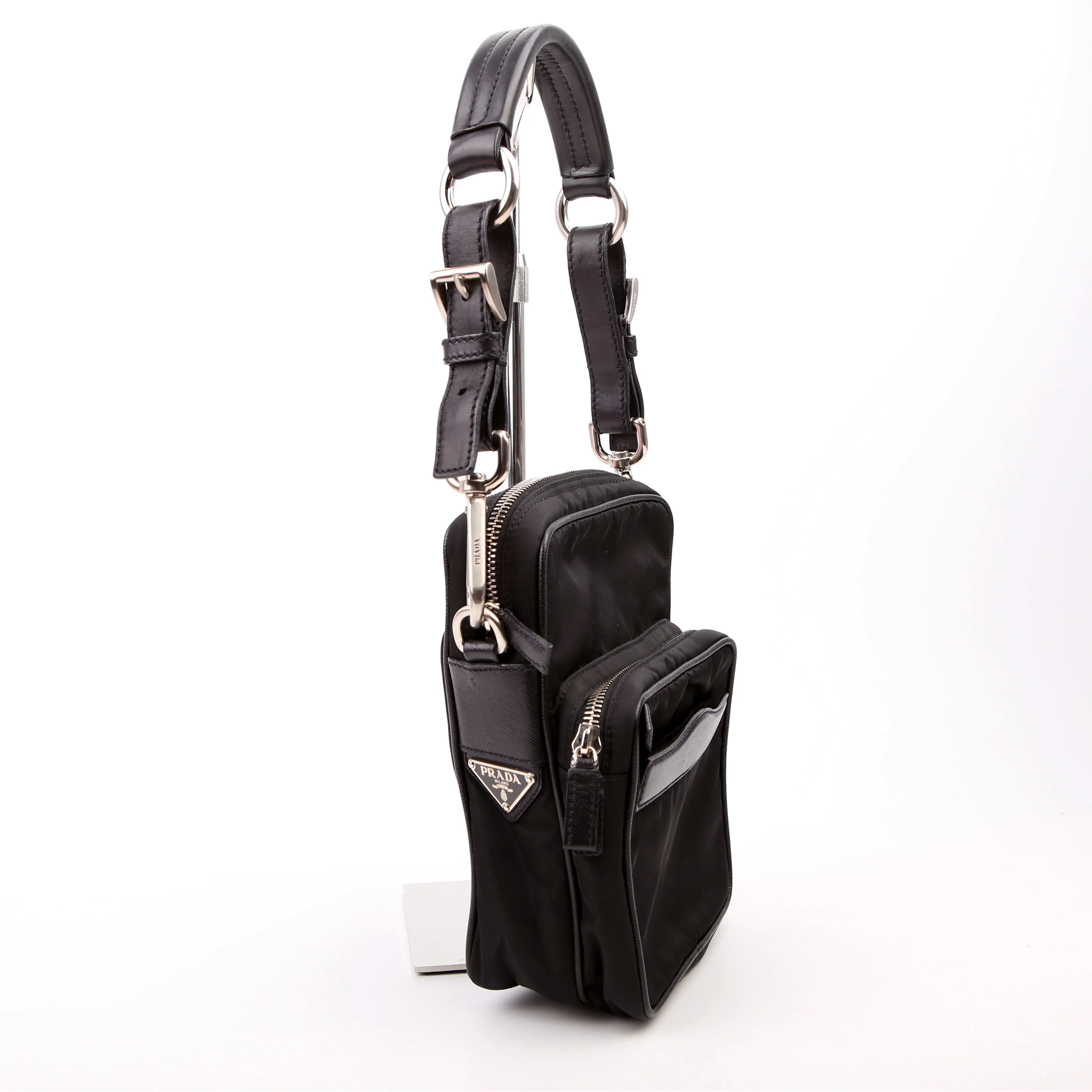 BR2159 Nylon Semitracolla Shoulder Bag Black - Image 2