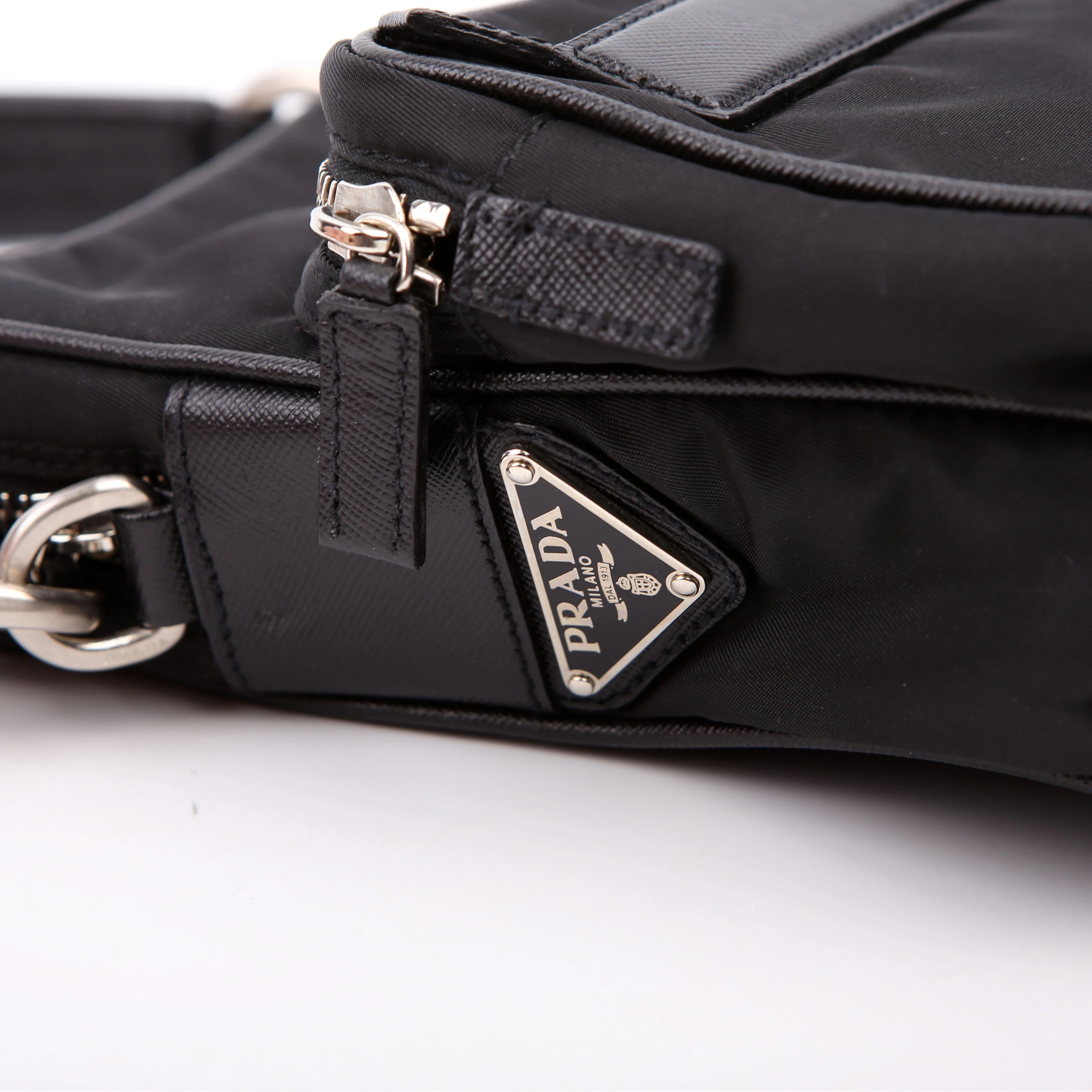 BR2159 Nylon Semitracolla Shoulder Bag Black - Image 7