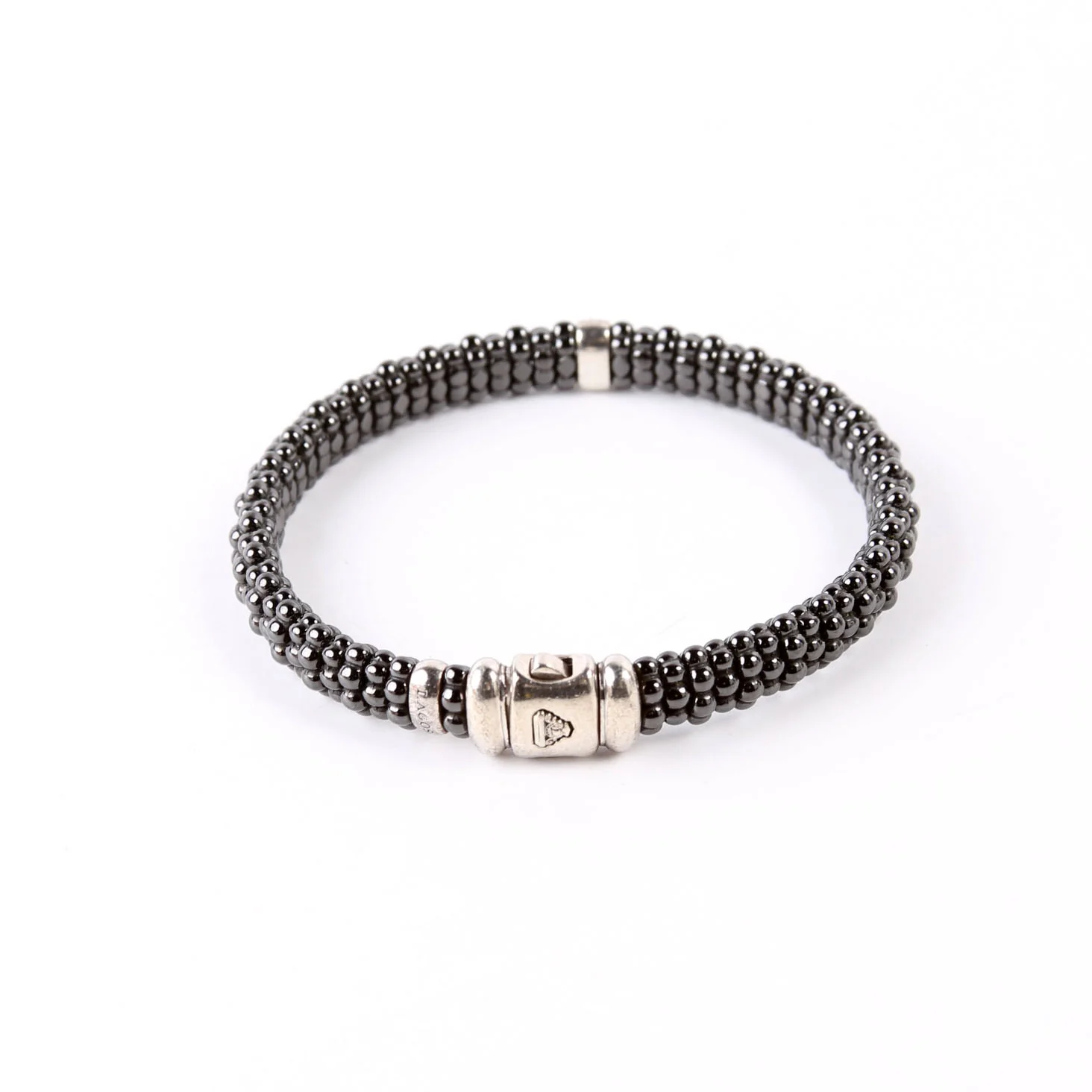 Bracelet: Black Caviar Single Station 9MM Diamonds/925 - Image 3