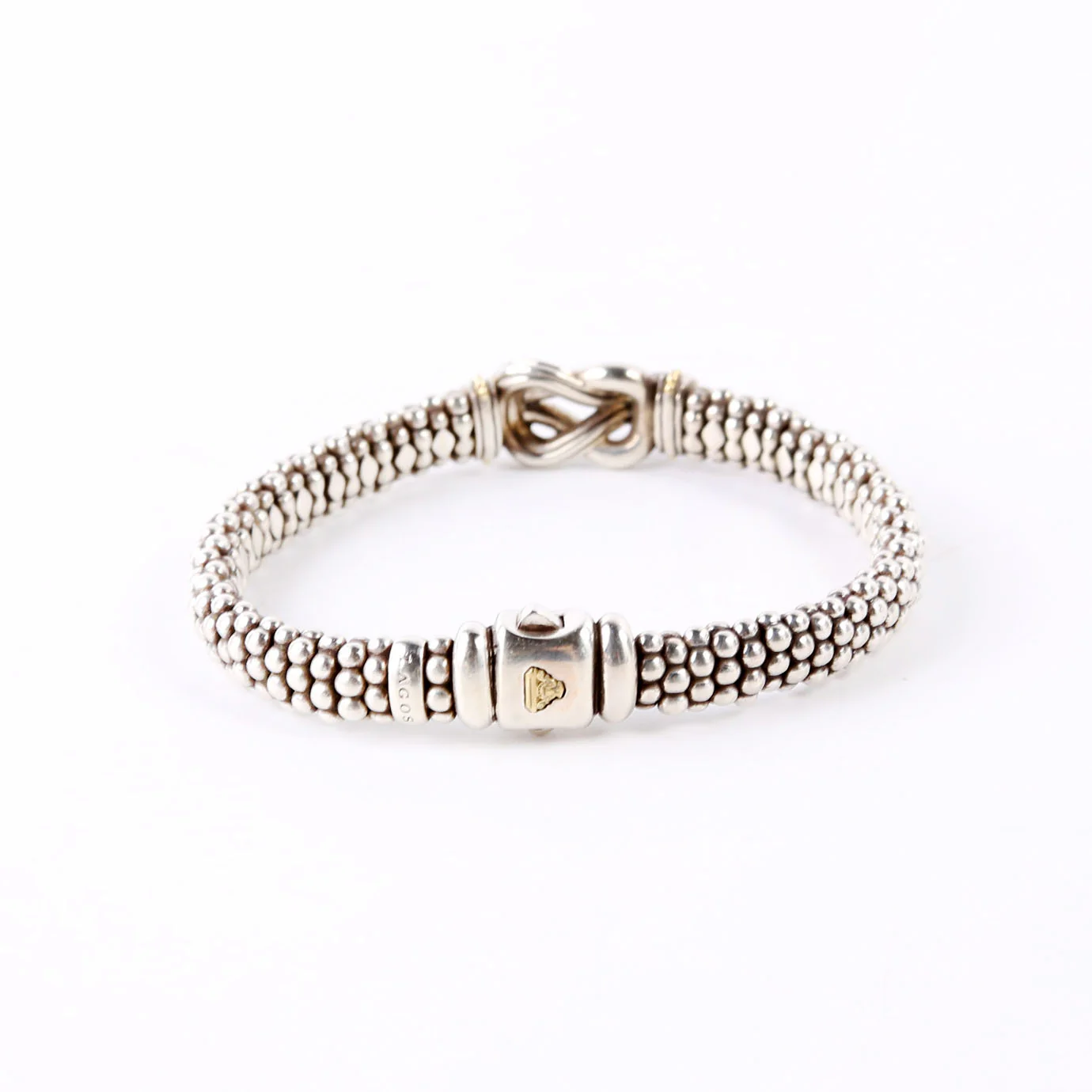 Bracelet: Two-Tone Knot Caviar Diamonds/925/750 - Image 3