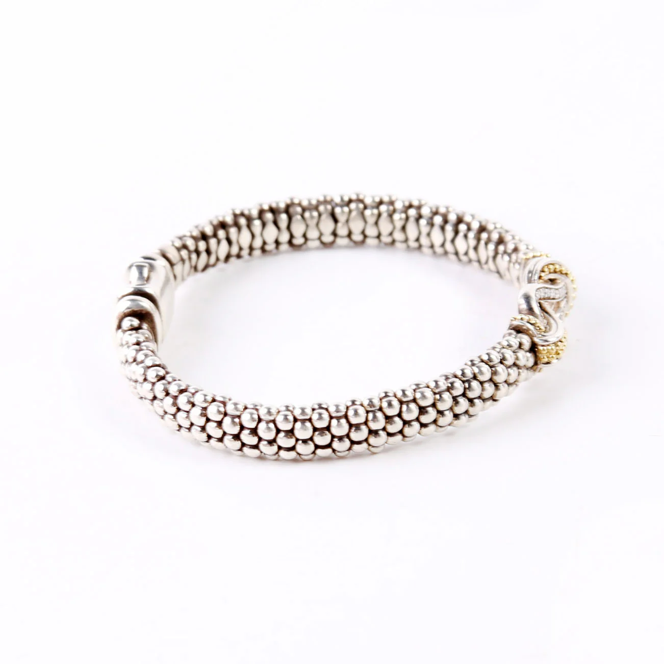 Bracelet: Two-Tone Knot Caviar Diamonds/925/750 - Image 4