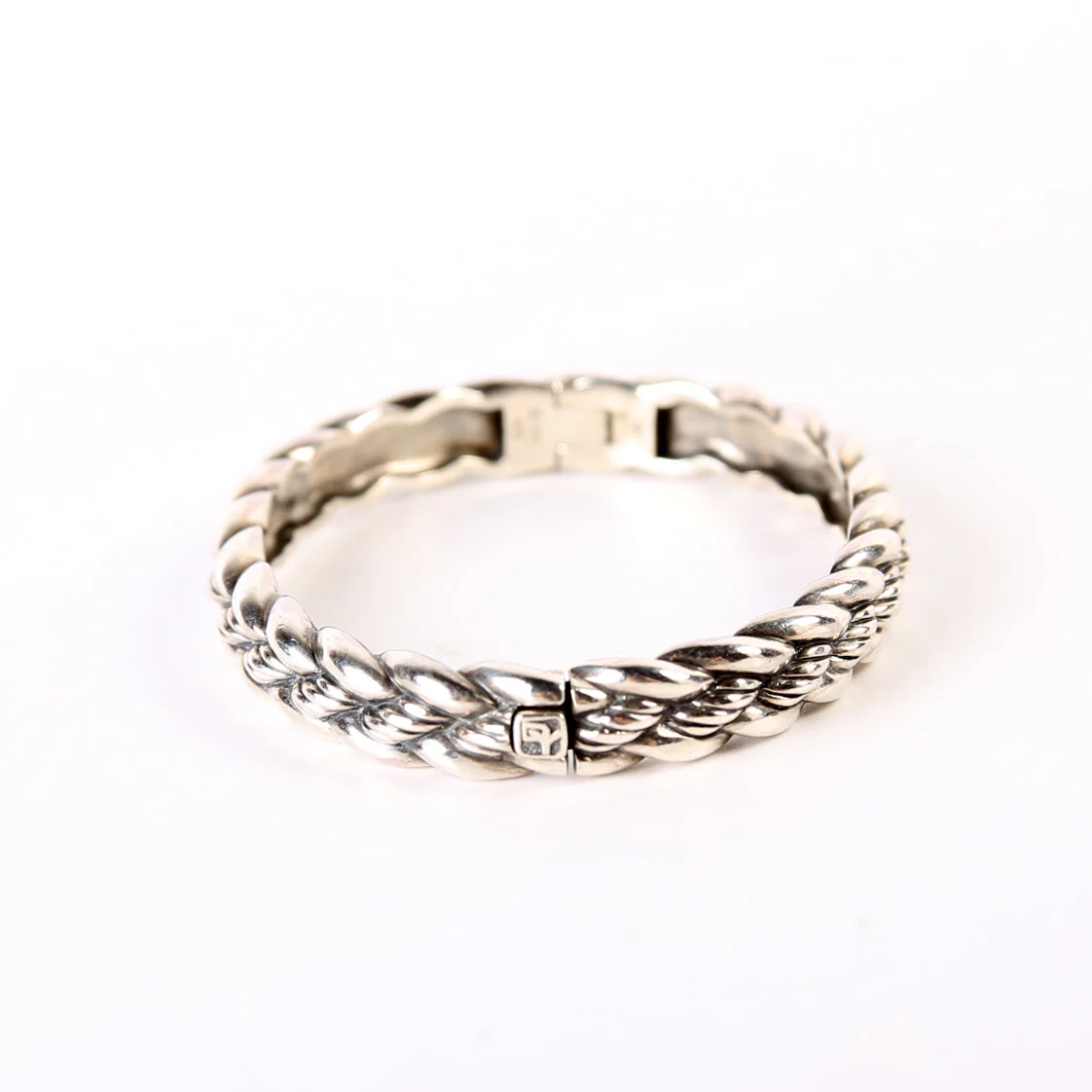 Braided Hinge Cuff Bracelet 925 - Image 2