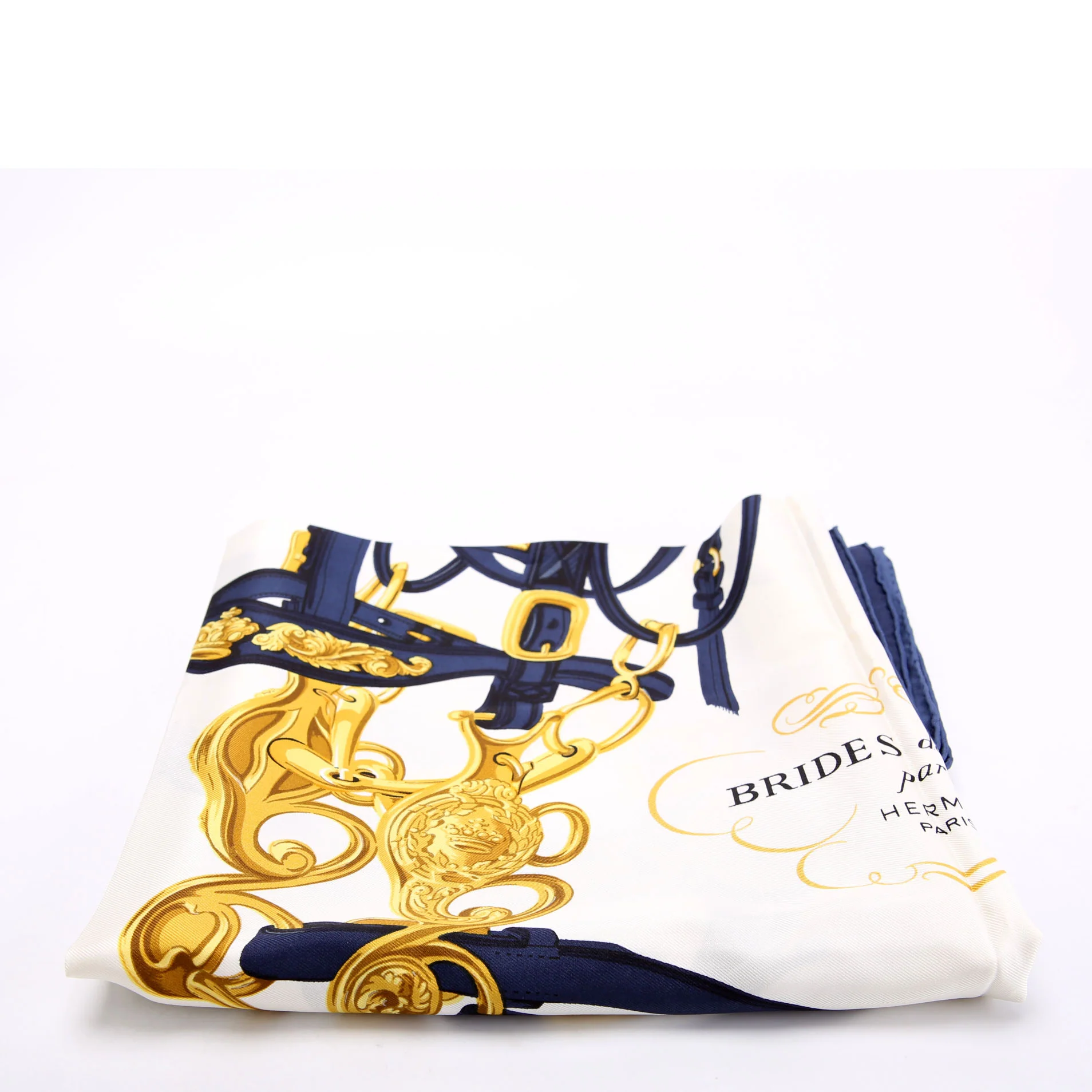 Brides De Gala 90 Silk Scarf Blue/White - Image 2