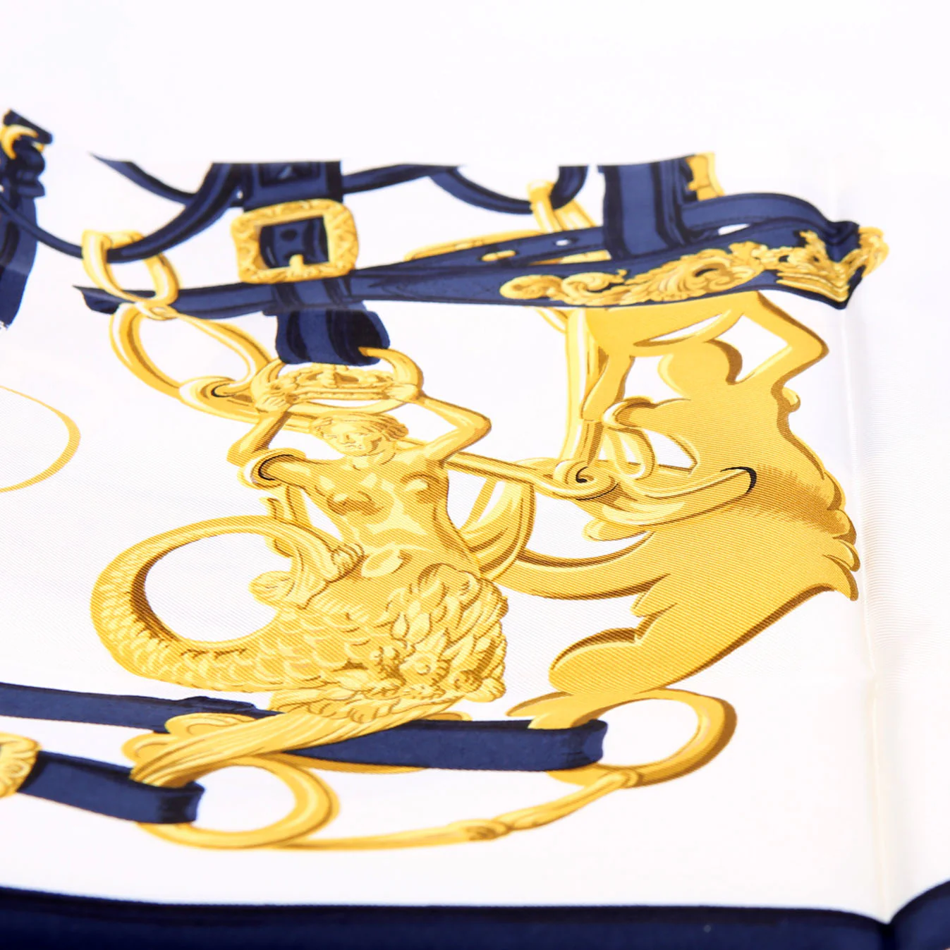 Brides De Gala 90 Silk Scarf Blue/White - Image 6