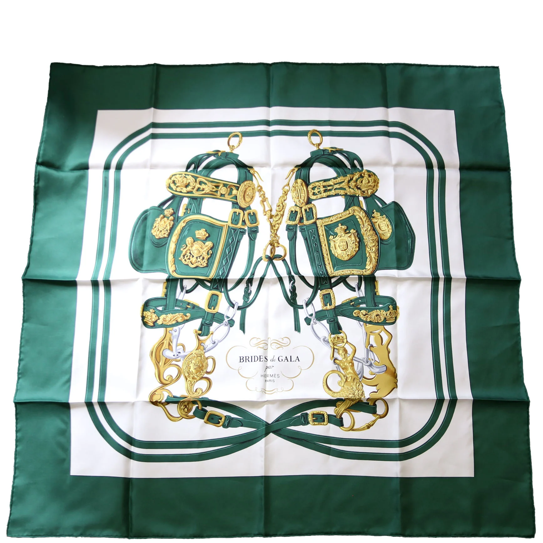 Brides De Gala 90 Silk Scarf Green/Multicolor - Image 5